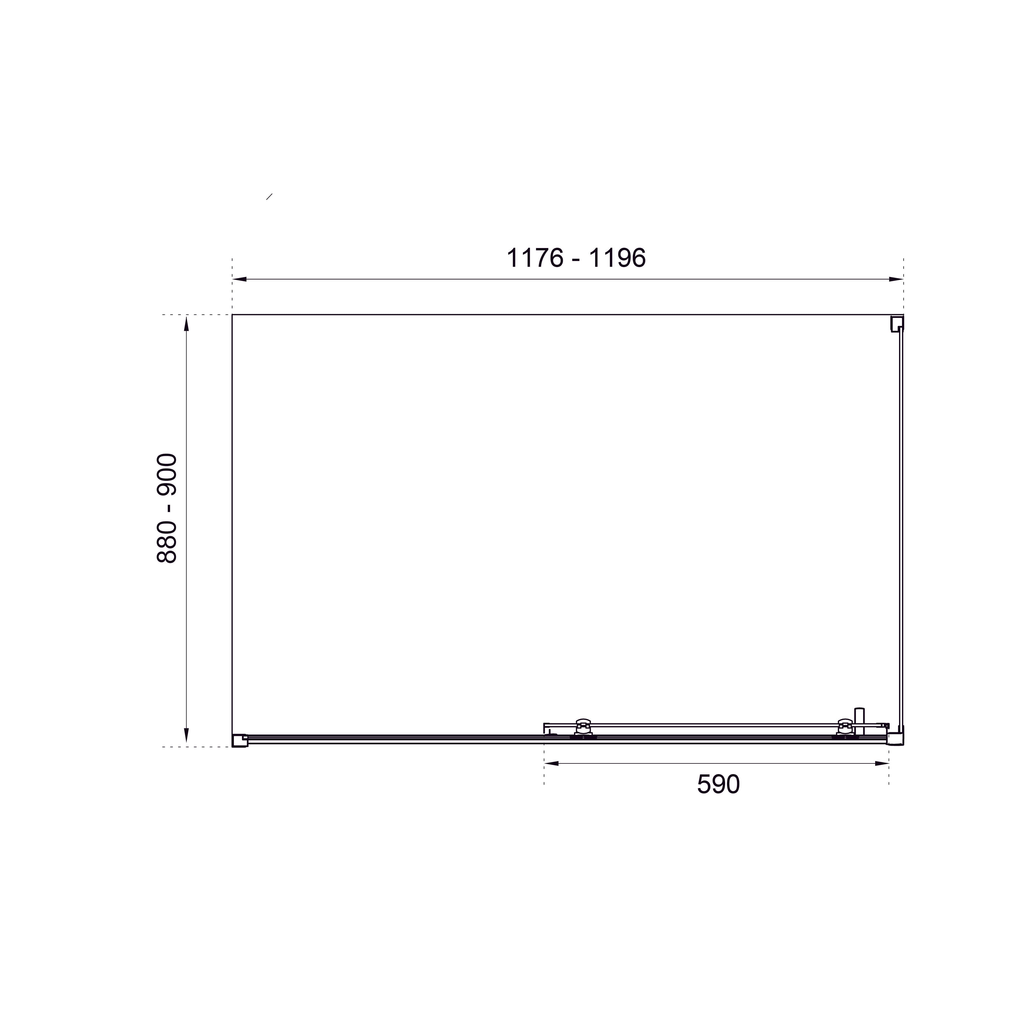 TP120BGR Trend Pro rectangular shower enclosure, matt black, 1200x900x1950mm, 5mm grey glass (sliding doors)