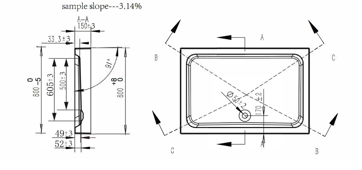 Style Plato de ducha acrílico 120×80×15 cm, rectangular