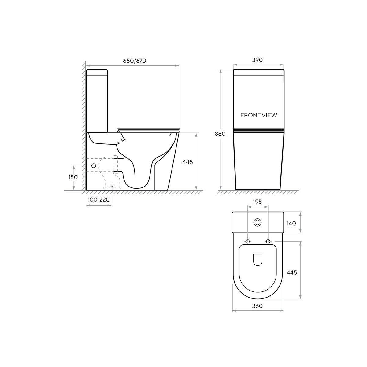 Orion compacto: inodoro de pie con asiento Soft-close + cisterna