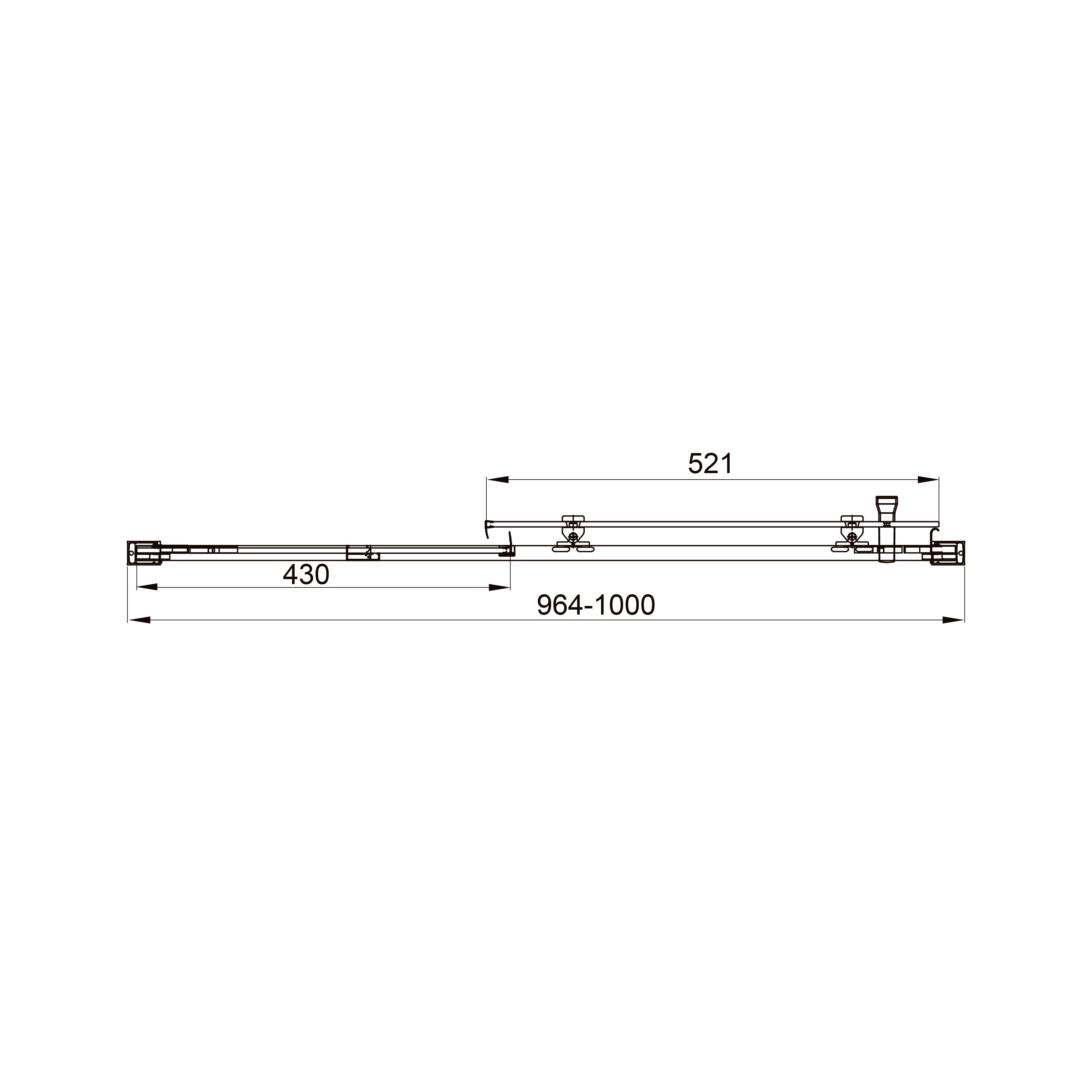 Line Pro sliding shower doors, two-piece, 1000mm, chrome, 6mm grape glass