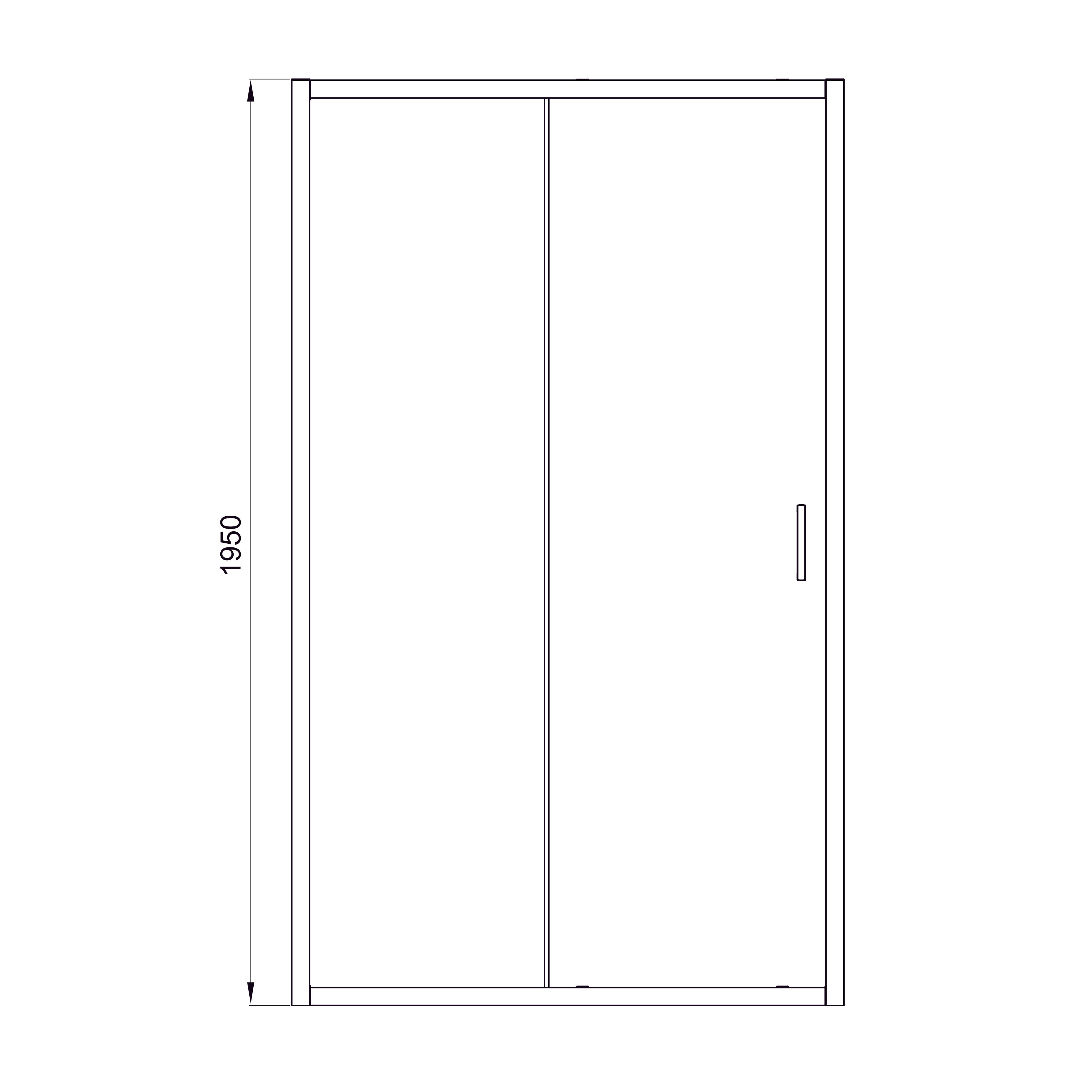 Line Pro Schiebetür, zweiteilig, 1200 mm, Black Matt, Glas 6 mm Clear