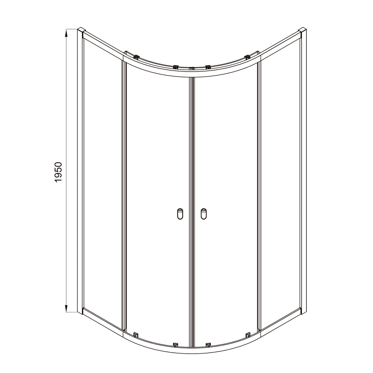 Line ARC sliding shower enclosure, quadrant, 900x900mm, matt black, 6mm clear glass