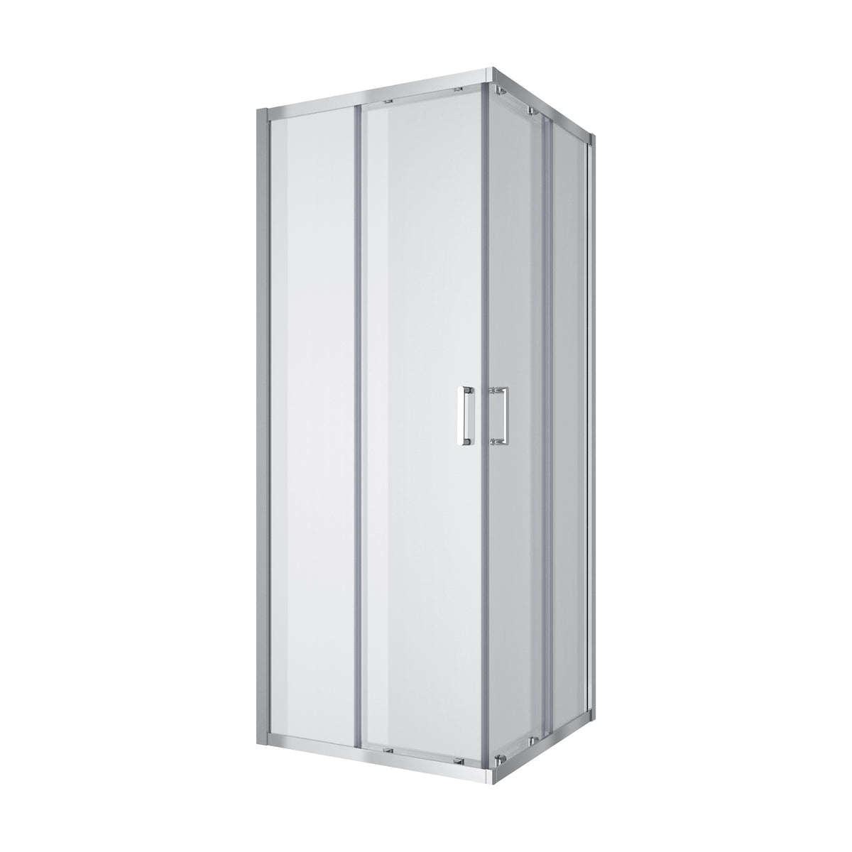 Line Cube Cabina de ducha cuadrada corredera 800×800 mm, cromo, cristal clear de 6 mm