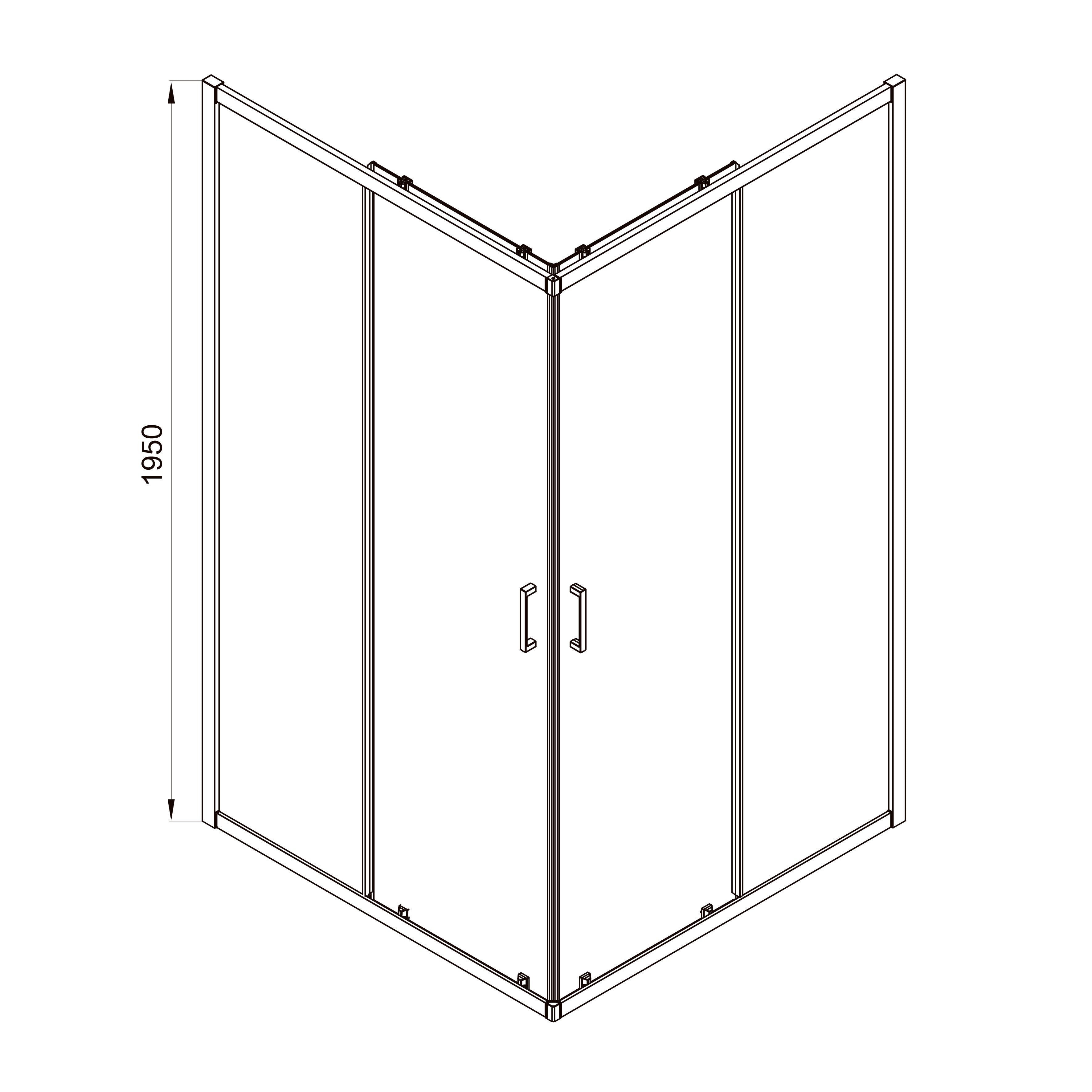 Sprchový kout posuvný, čtvercový Line Cube 900*900mm, matně černý, sklo 6mm clear
