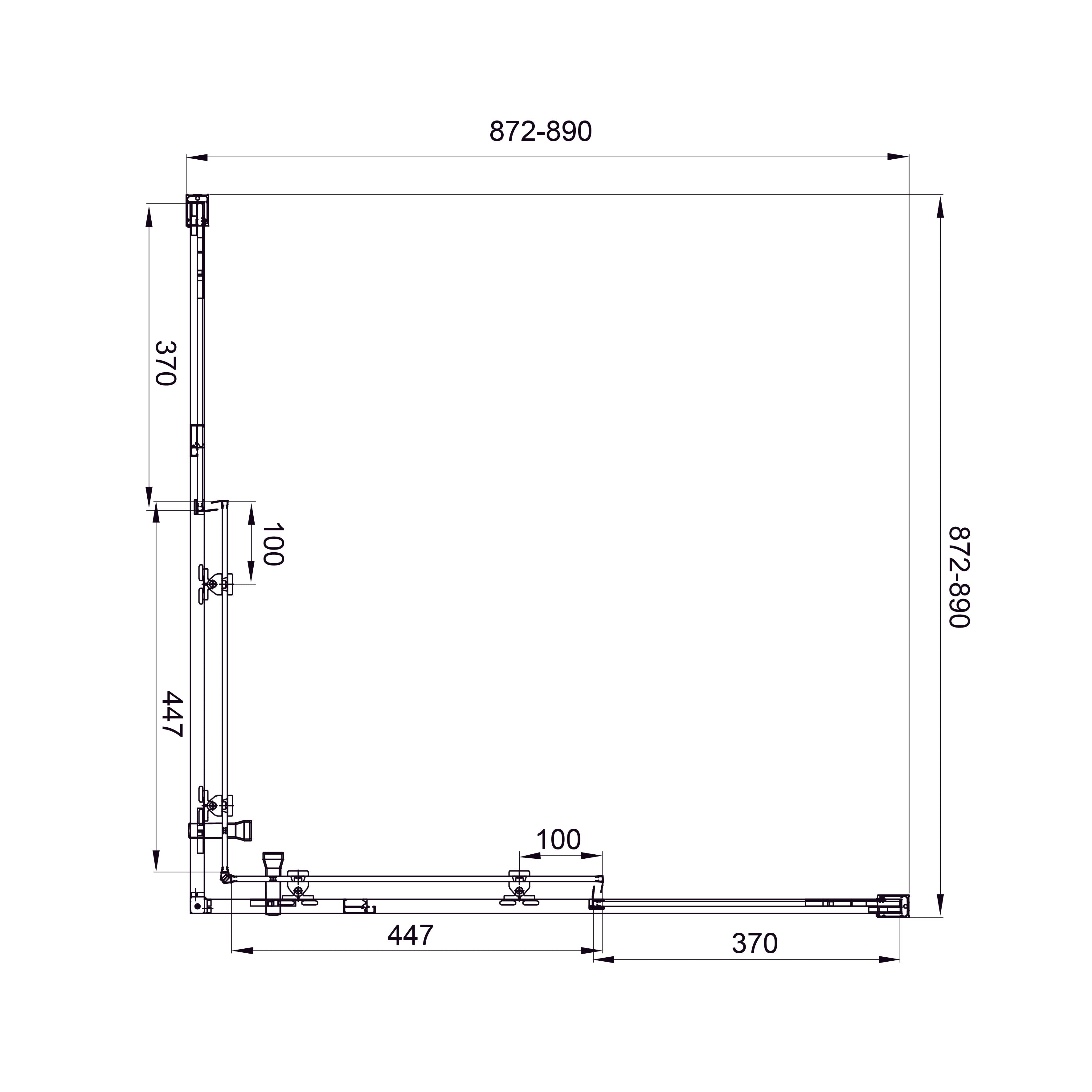 Line Cube Cabina de ducha cuadrada corredera 900×900 mm, cromo, cristal clear de 6 mm