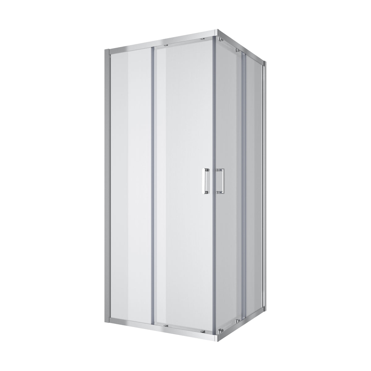 Line Cube Cabina de ducha cuadrada corredera 900×900 mm, cromo, cristal clear de 6 mm