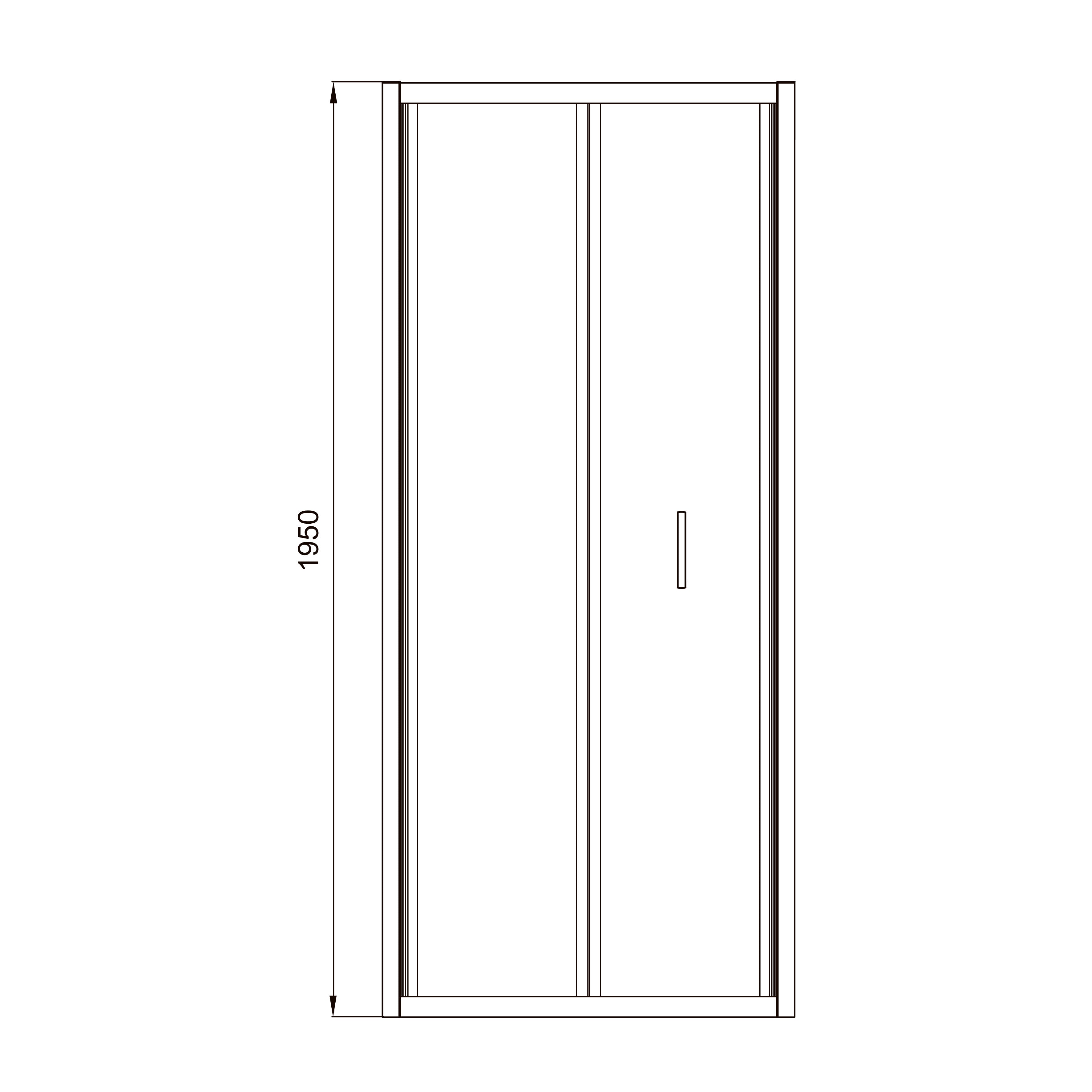 Line Pro two-piece shower doors, 900mm, chrome, 6mm clear glass