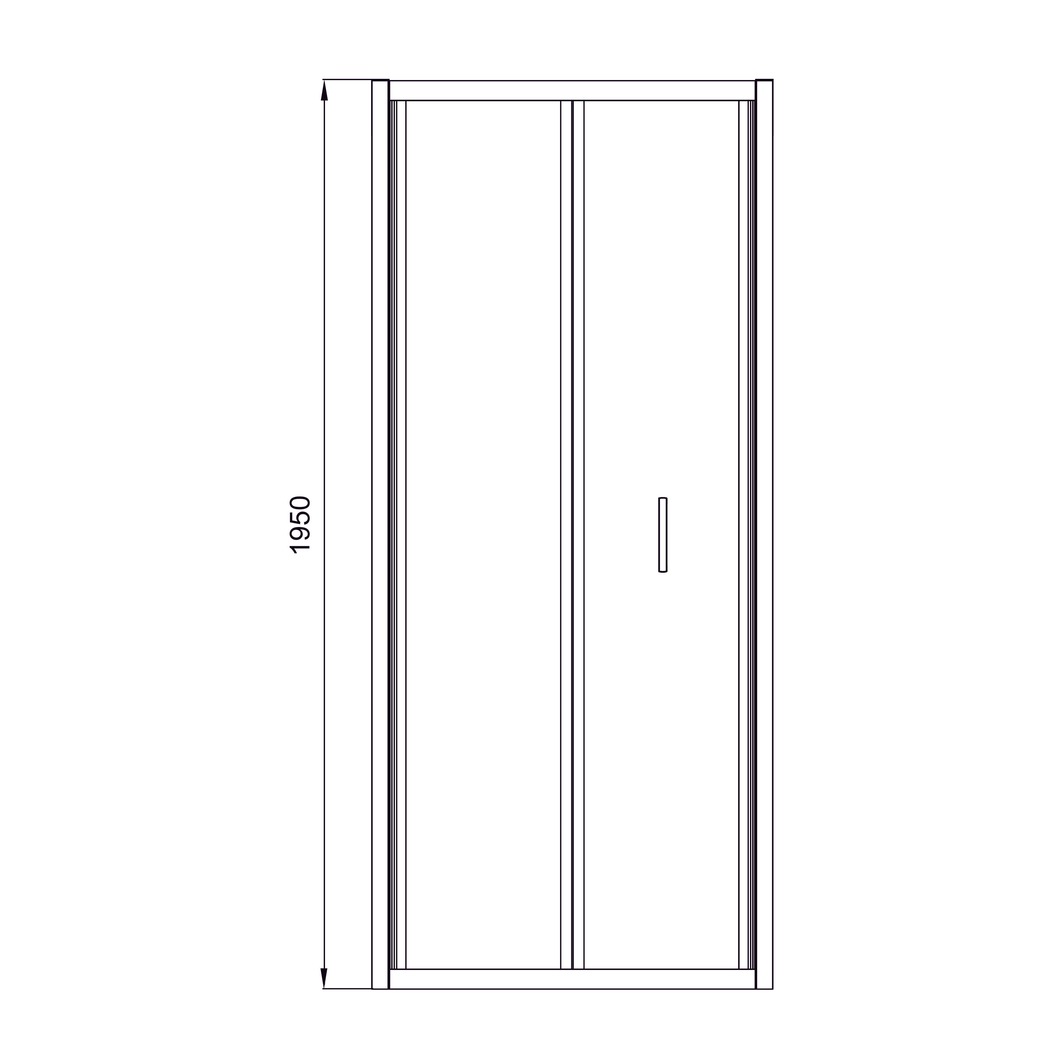 Line Pro Drzwi prysznicowe dwusekcyjne 900 mm, czarny mat, szkło 6 mm clear