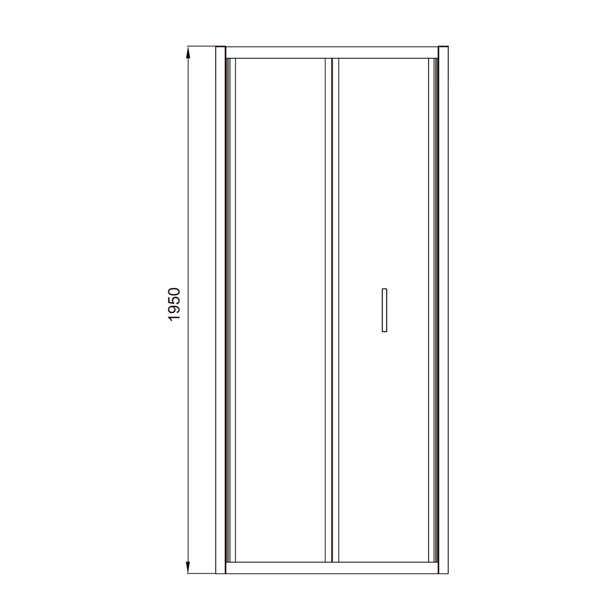 Line Pro shower door, two-piece 900mm, black matt, 6mm clear glass