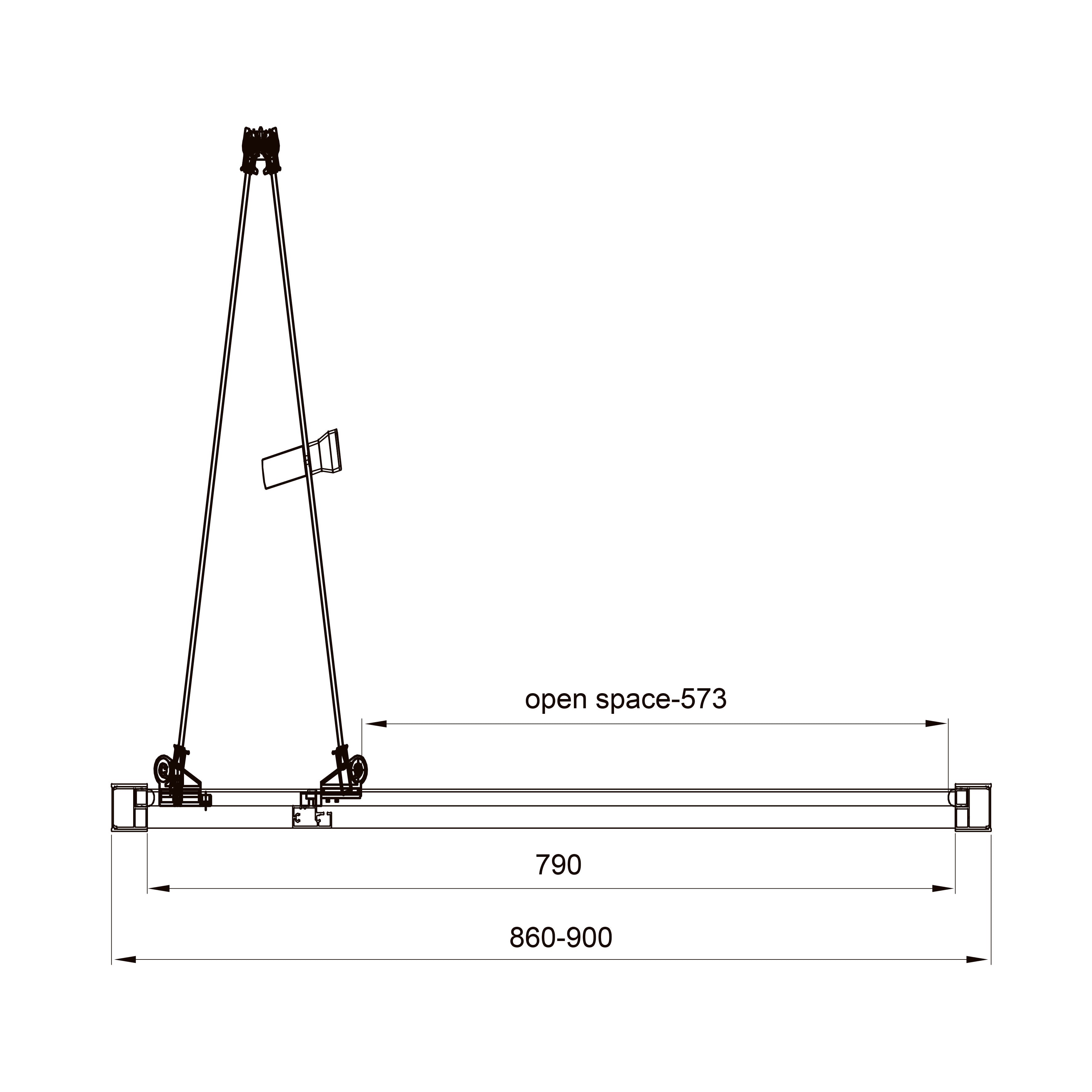 Line Pro two-piece shower doors, 900mm, chrome, 6mm clear glass