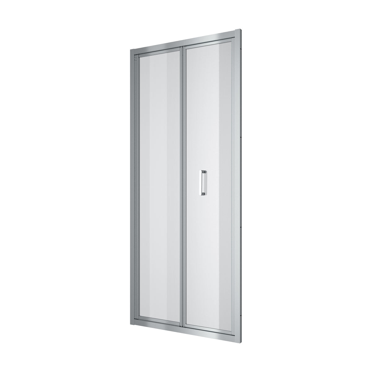 Line Pro Puerta de ducha de dos secciones, 900 mm, cromo, cristal clear de 6 mm