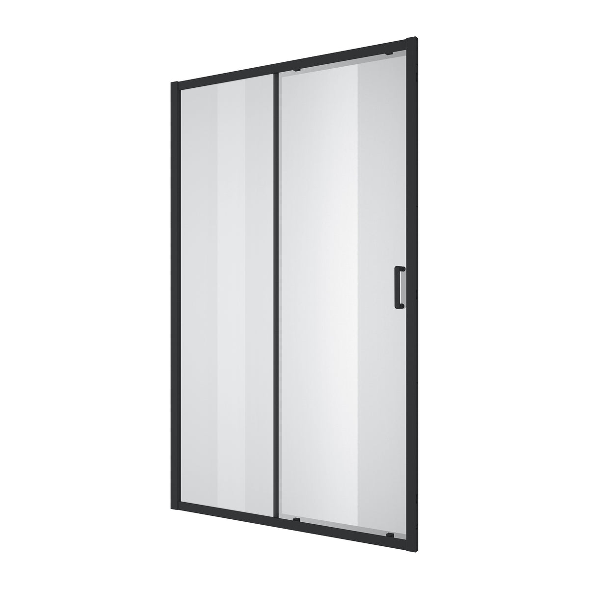 Line Pro Puerta de ducha corredera de dos elementos, 1200 mm, negro mate, cristal clear de 6 mm