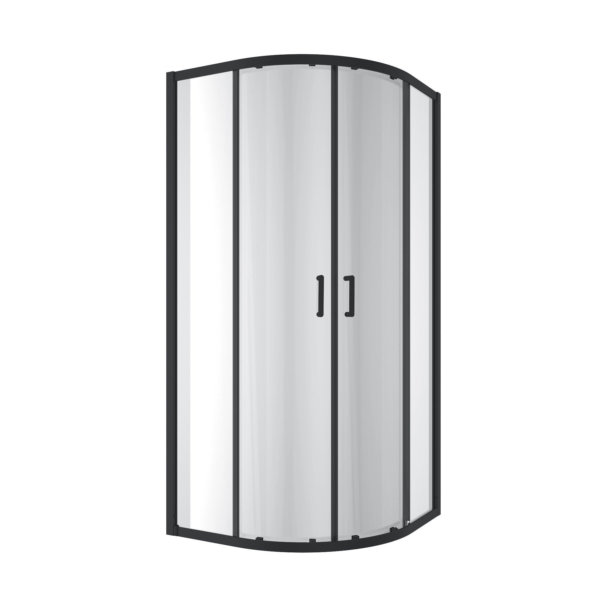 Line ARC Schiebeduschkabine, halbrund, 900×900 mm, Mattschwarz, Glas 6 mm Clear