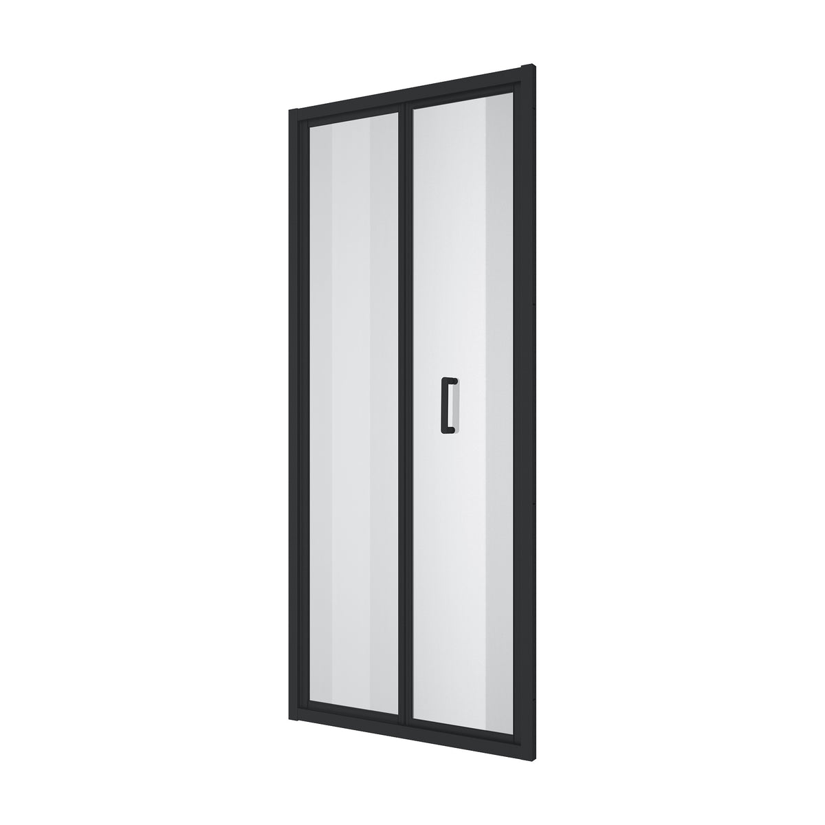 Line Pro shower door, two-piece 900mm, black matt, 6mm clear glass
