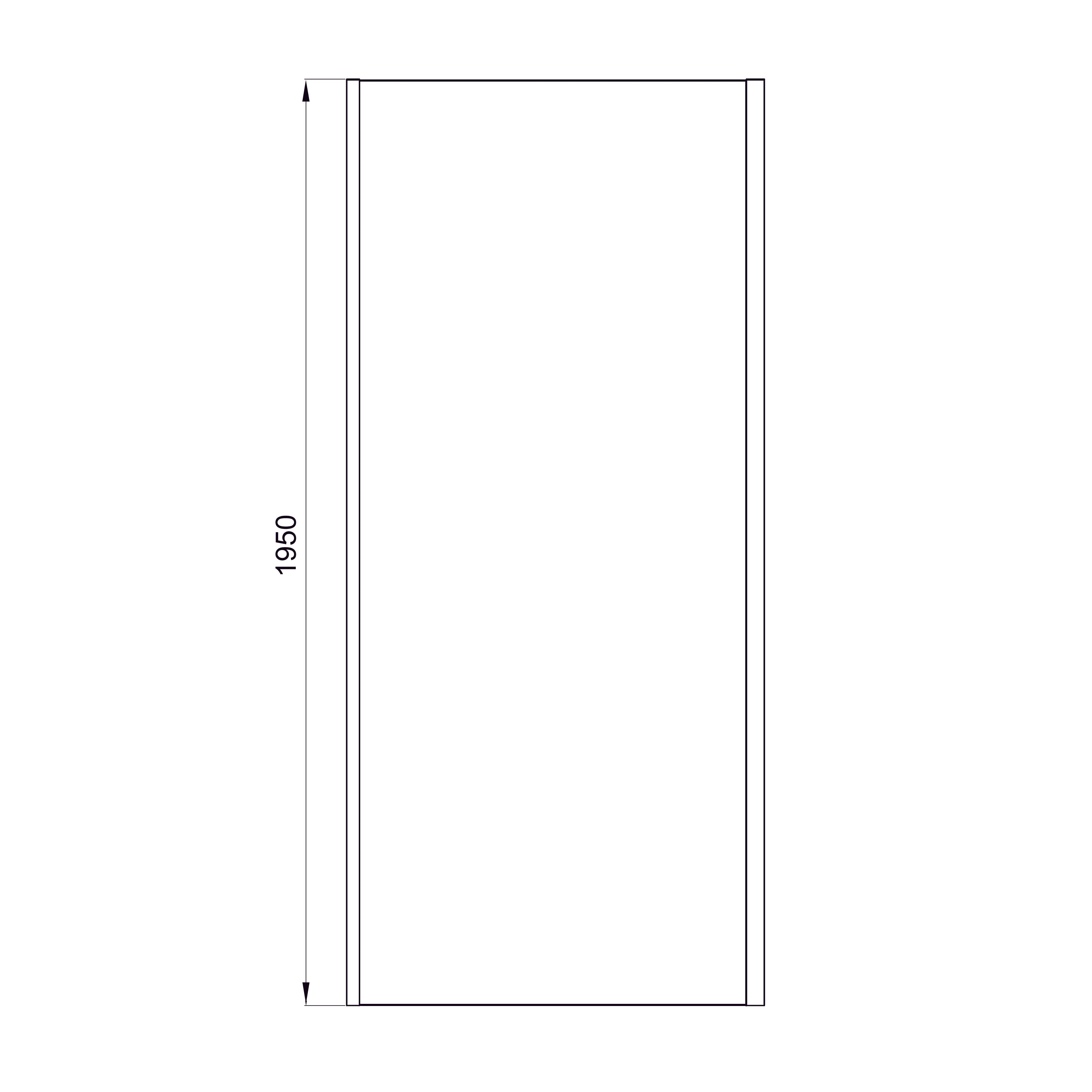 Line Pro Fixed side panel, 900mm, black matt, 6mm clear glass