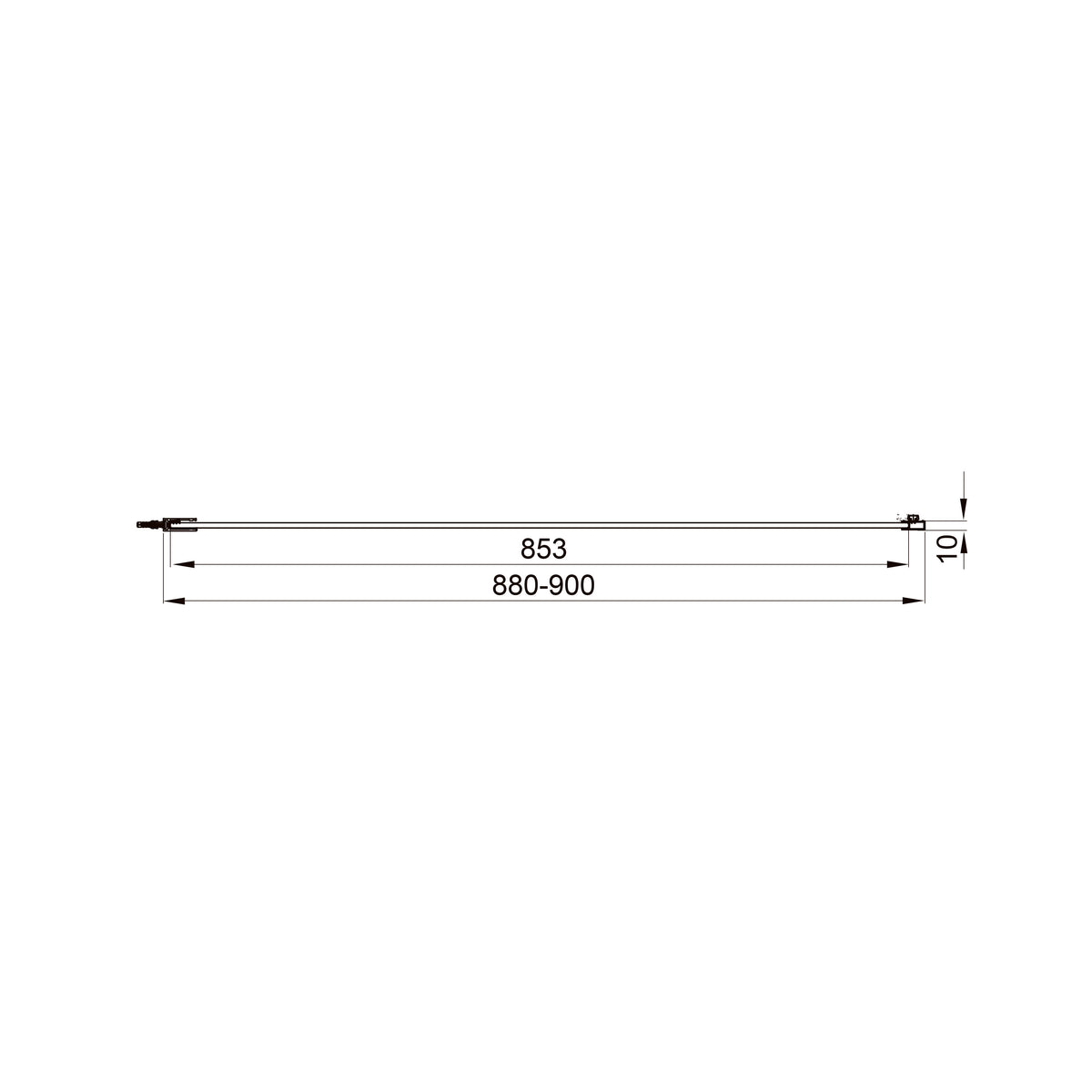 Line Pro Panel fijo 900 mm, negro mate, cristal clear de 6 mm