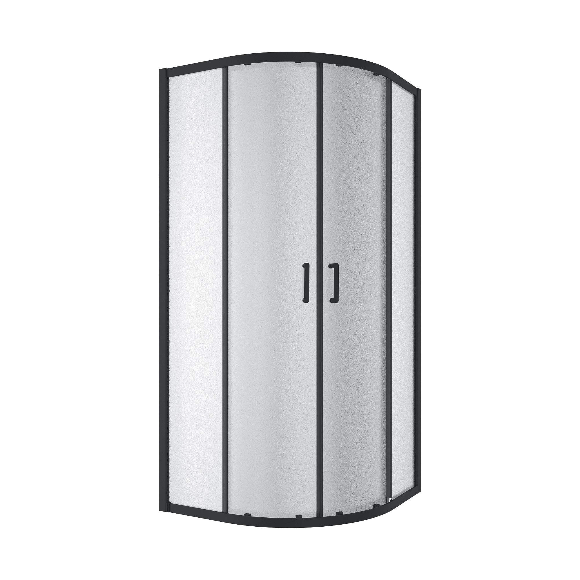 Line ARC Cabina de ducha semicircular corredera 900×900 mm, negro mate, cristal grape de 6 mm