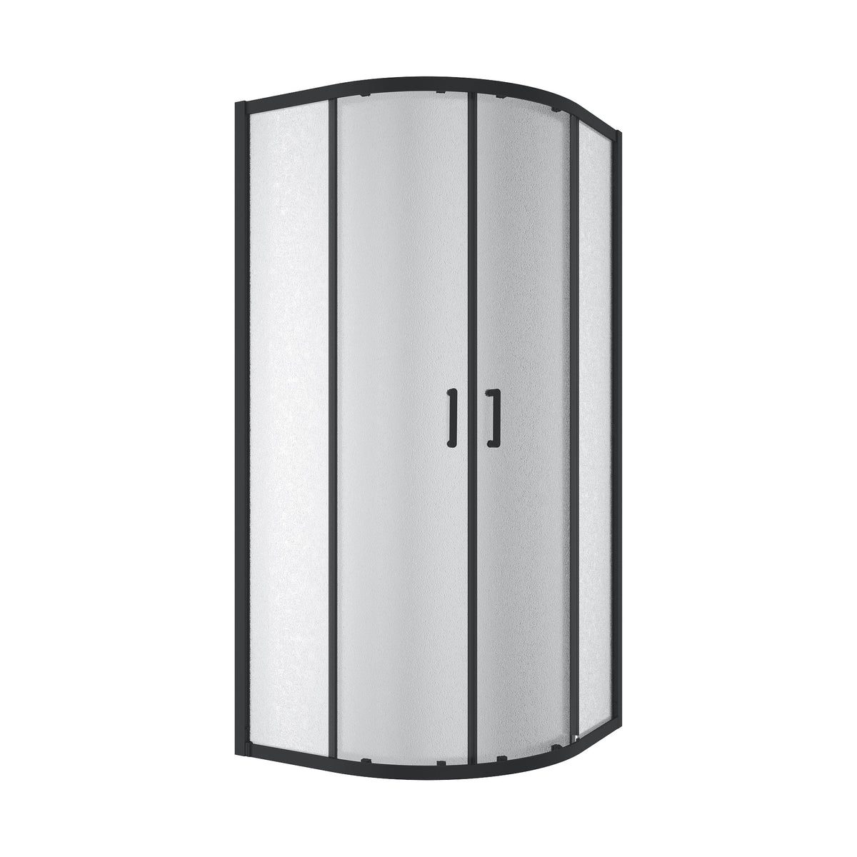 Line ARC Cabina de ducha semicircular corredera 900×900 mm, negro mate, cristal grape de 6 mm