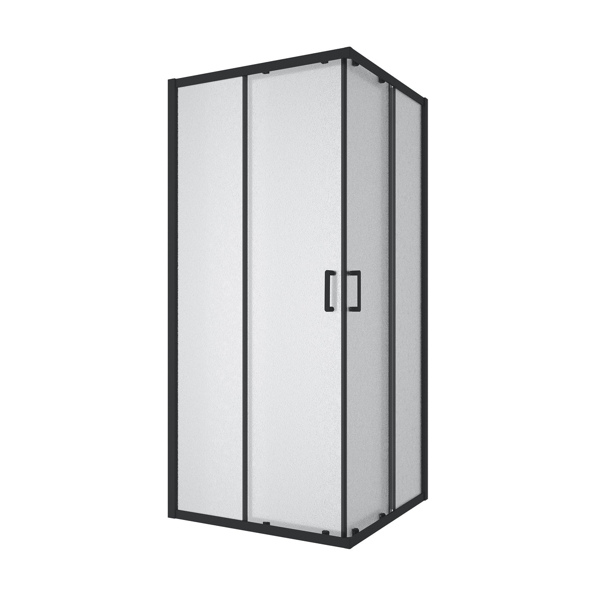 Line Cube Cabina de ducha cuadrada corredera 900×900 mm, negro mate, cristal grape de 6 mm