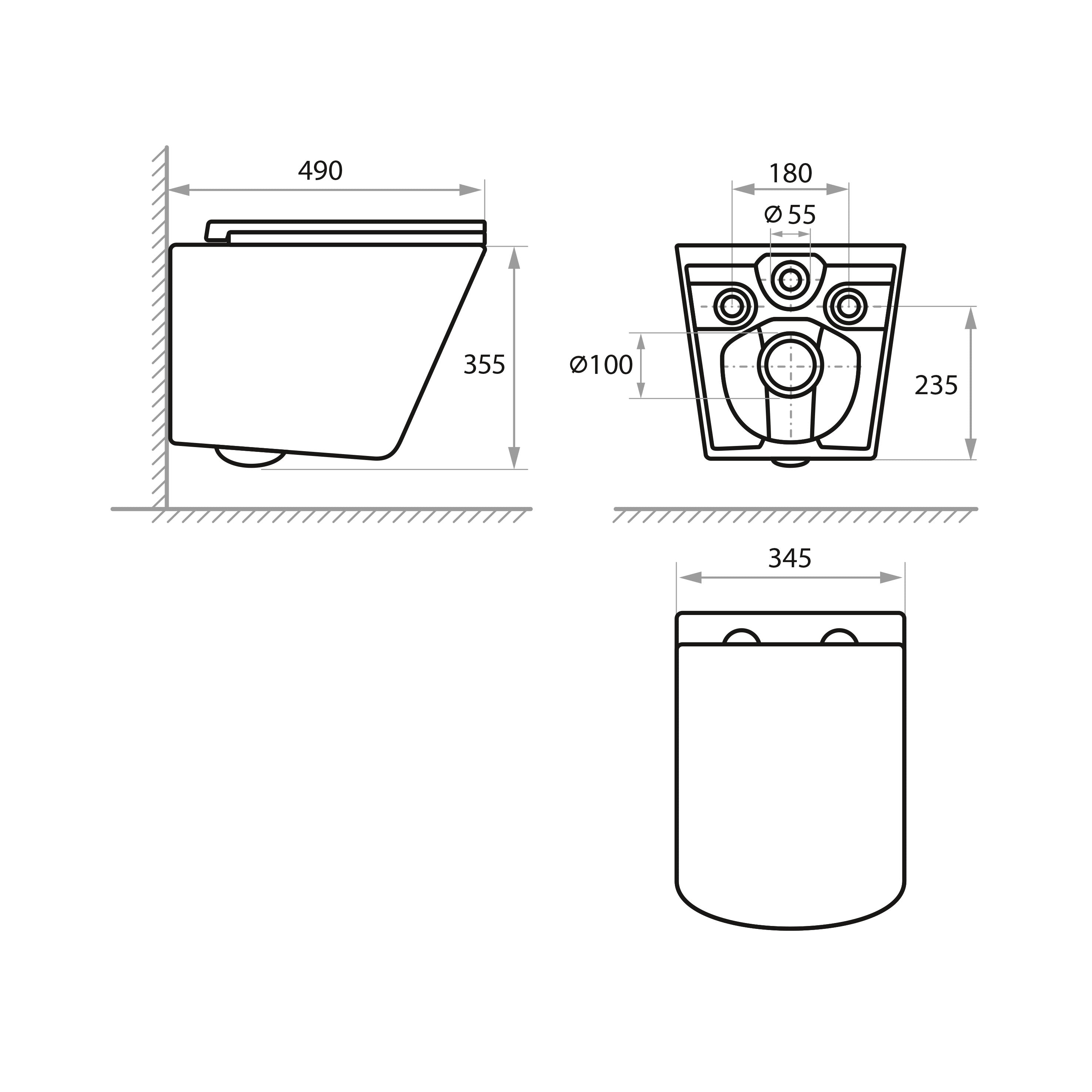 Trend Pro závěsný WC se sedátkem Soft-close (splachování Tornado 3)