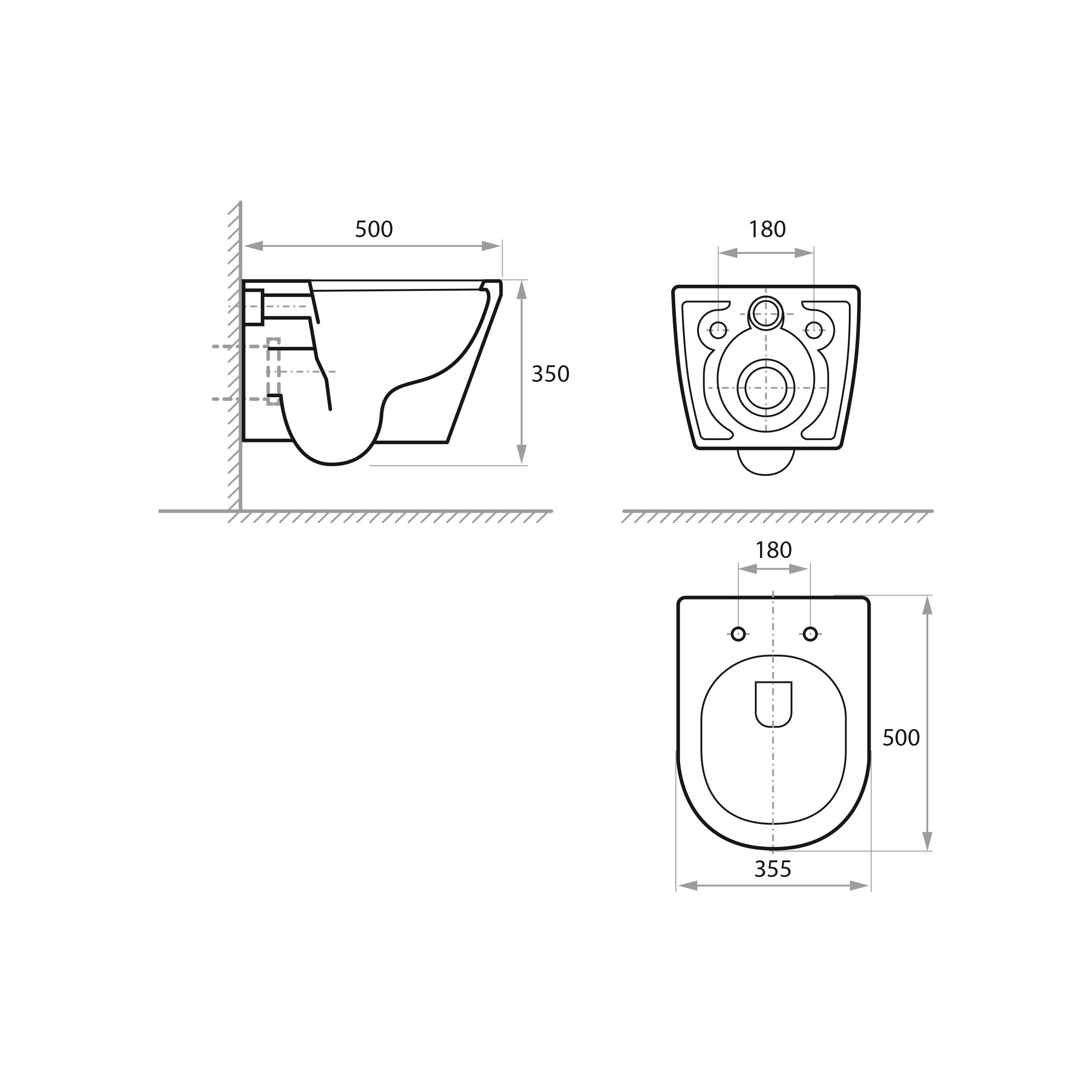 Dakota závěsné WC se sedátkem Soft-close (splachování Tornado)