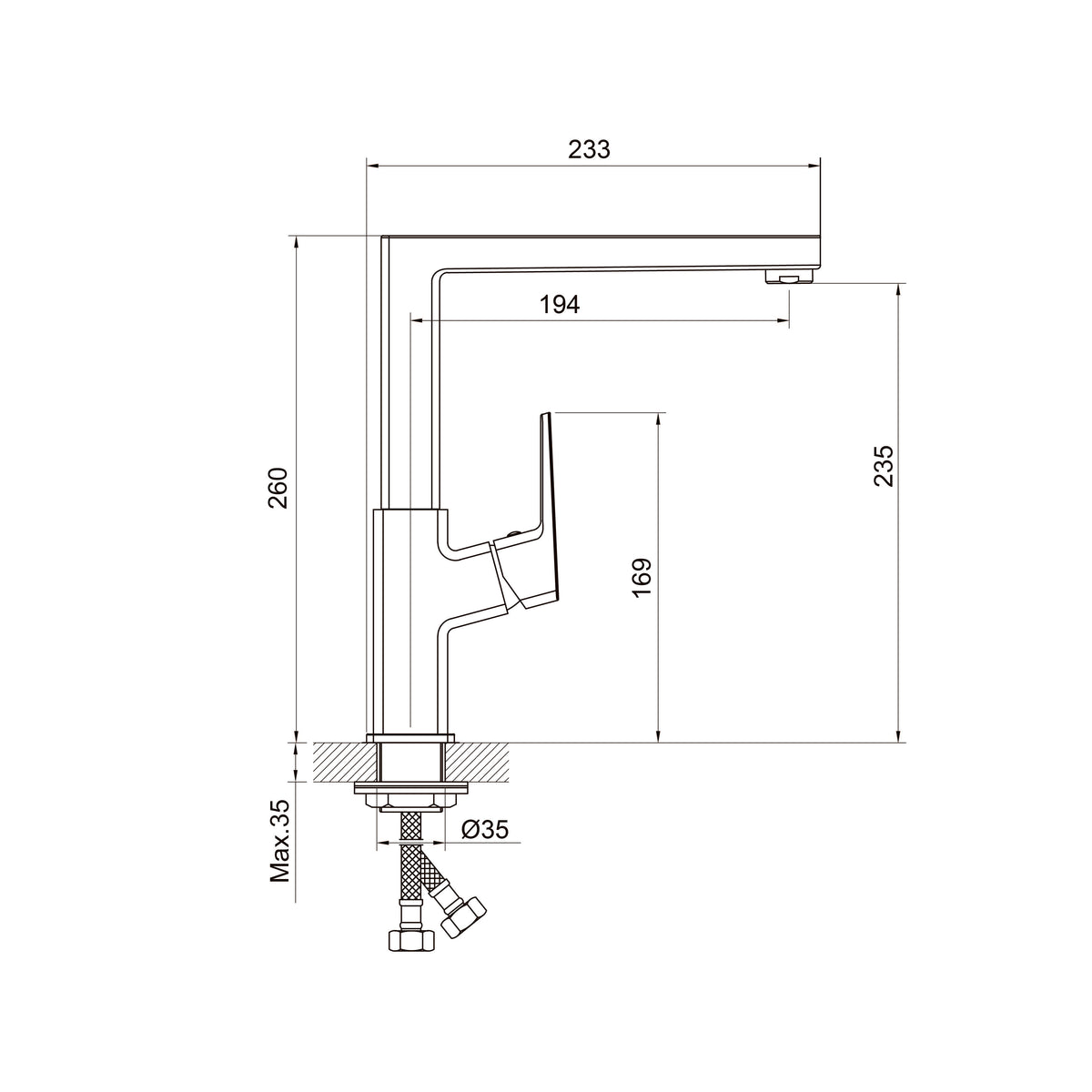Cube Kitchen Grifo para cocina, negro mate