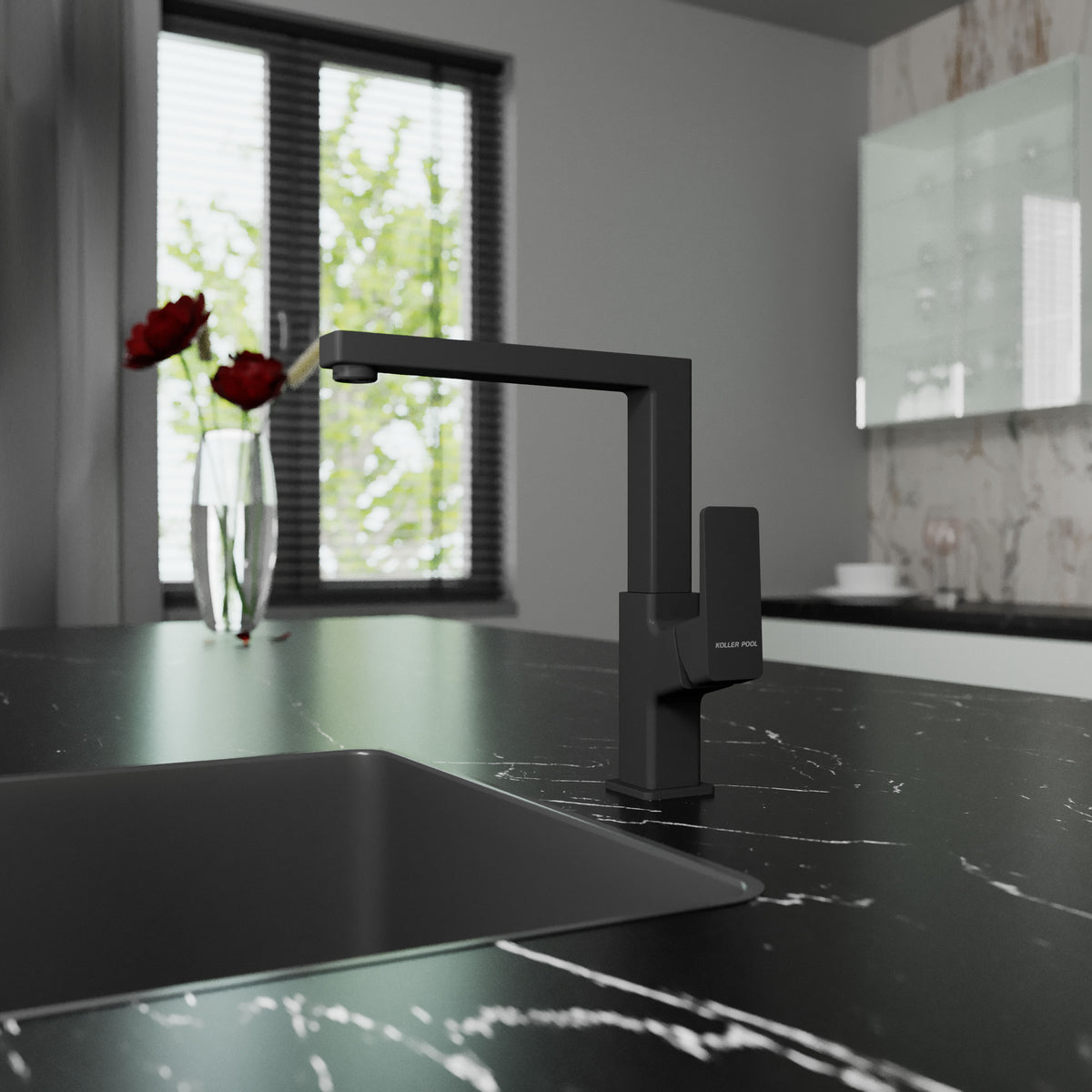 Cube Kitchen Grifo para cocina, negro mate