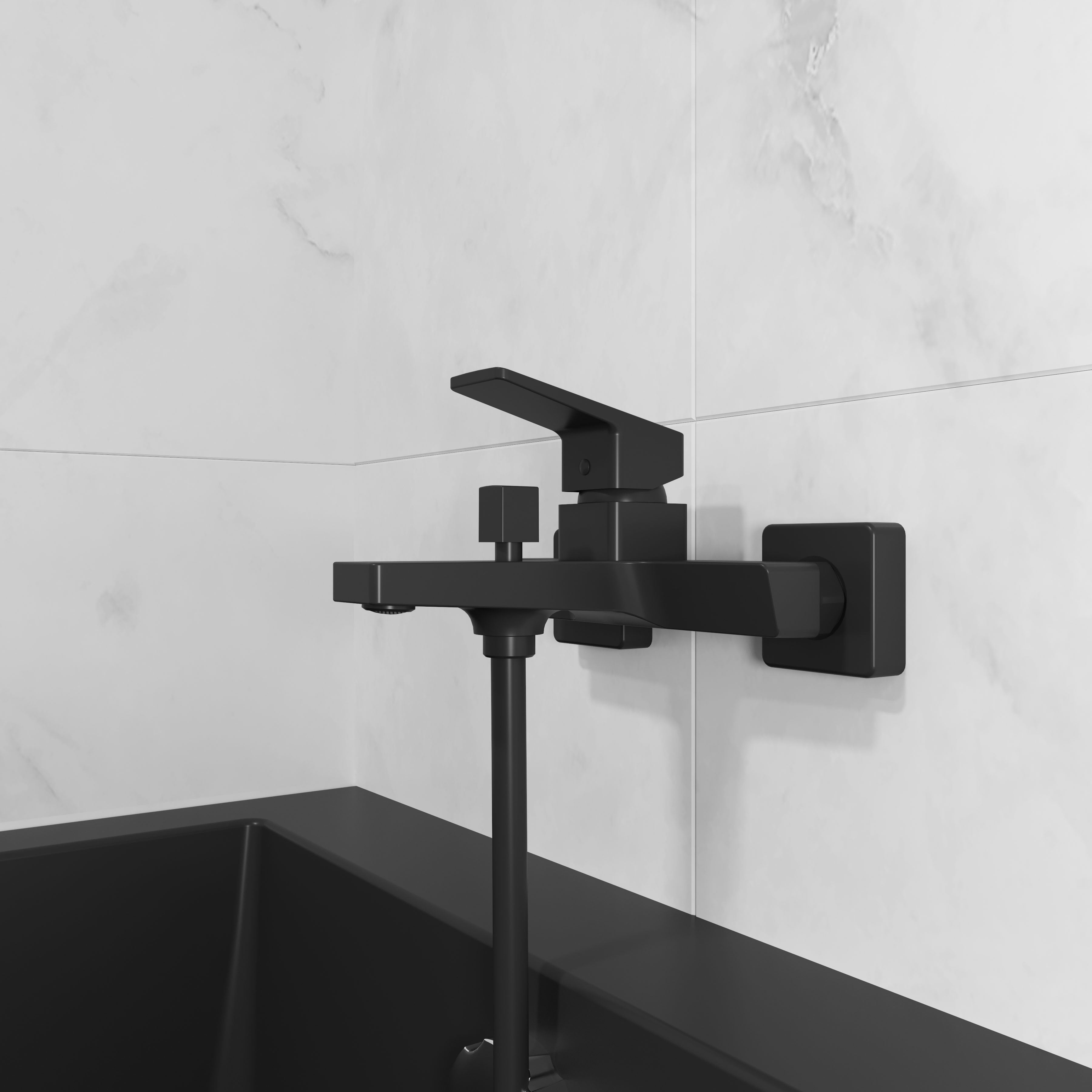 CUBE змішувач для ванни, Black Matt