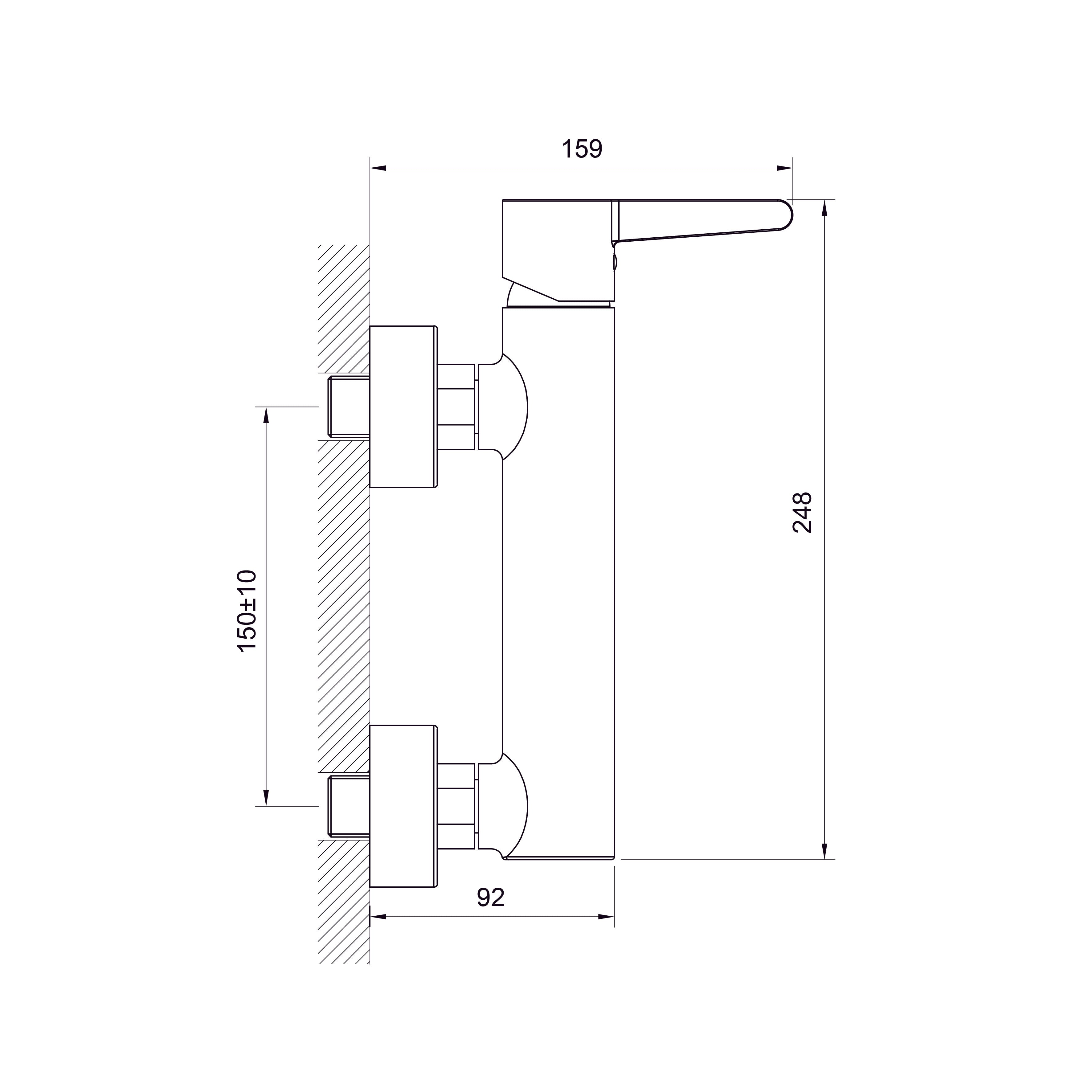 Dakota змішувач для душу, Black Matt