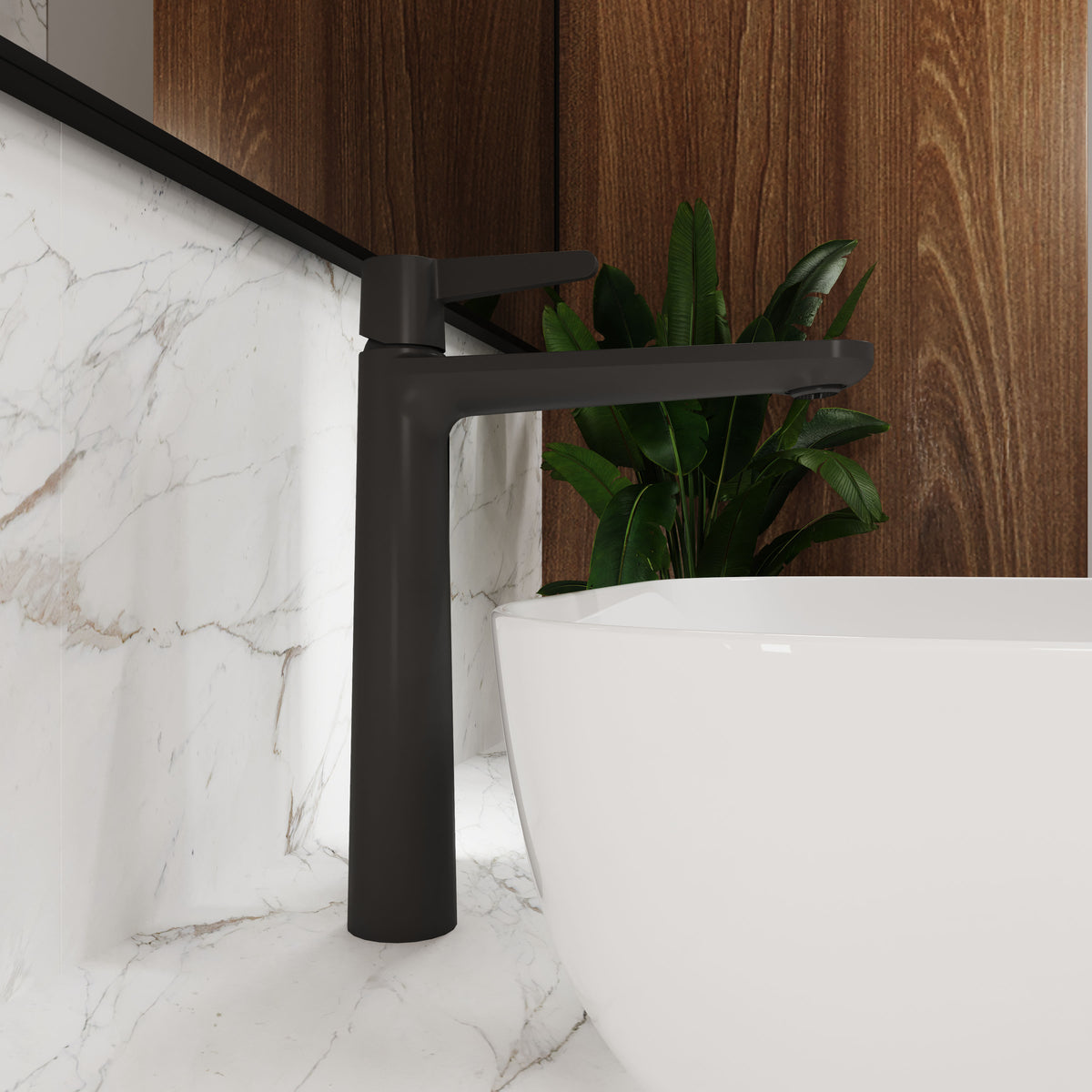 Dakota XL Grifo alto para lavabo, negro mate