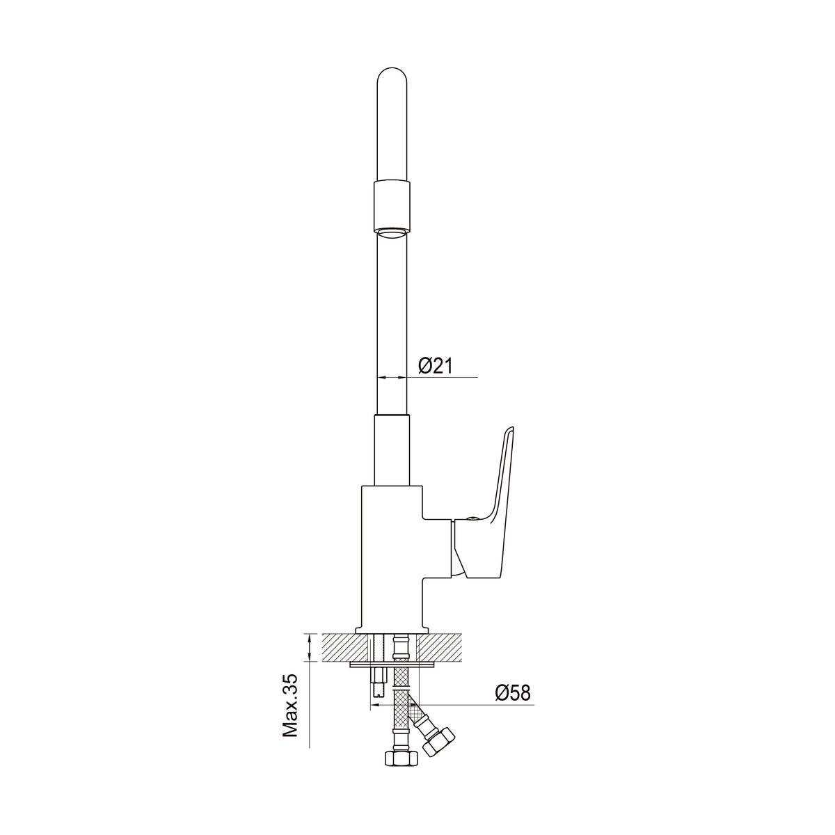 Kitchen Light Grifo para cocina, cromo-gris
