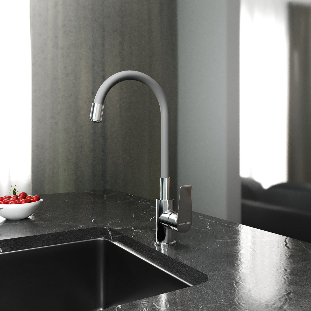 Kitchen Light Grifo para cocina, cromo-gris