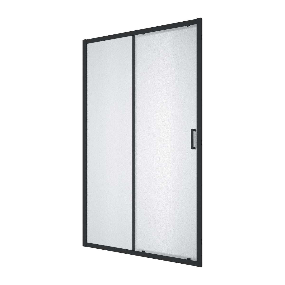 Line Pro Puerta de ducha corredera de dos secciones, 1200 mm, negro mate, cristal grape de 6 mm