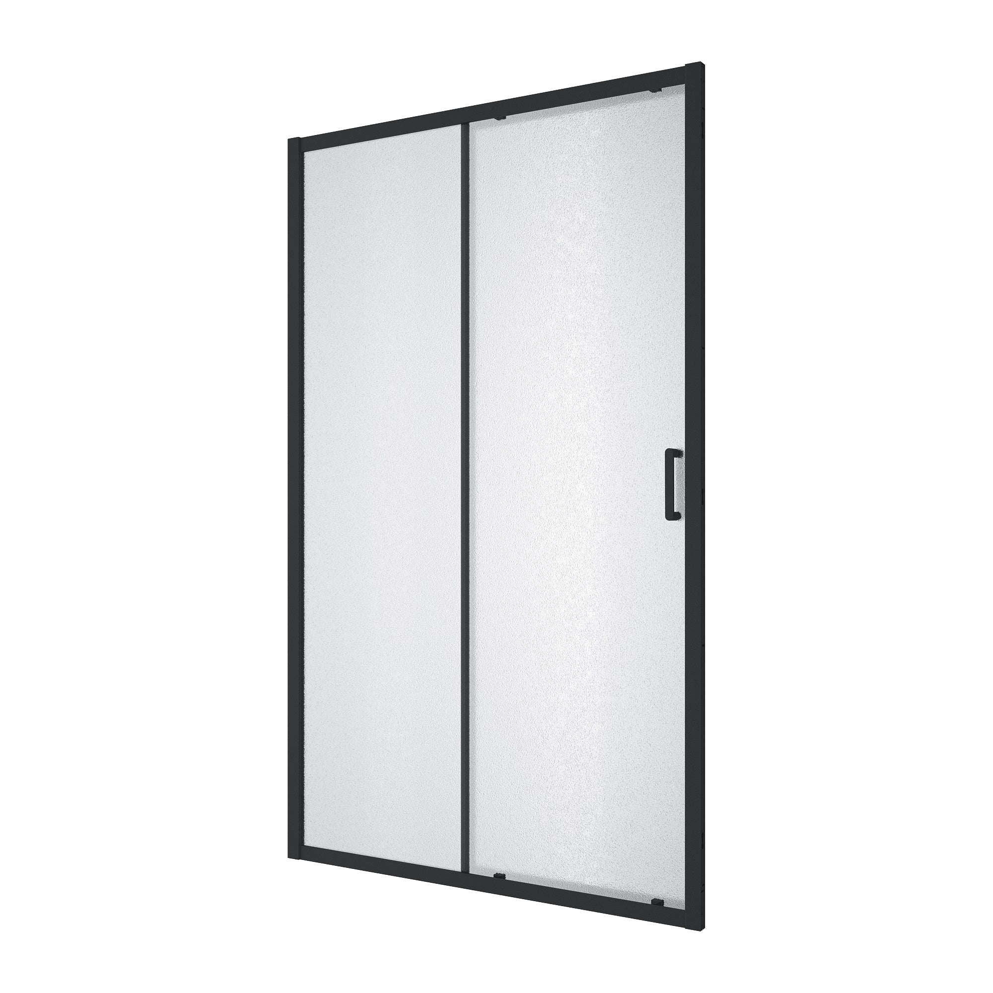 Line Pro Puerta de ducha corredera de dos secciones, 1200 mm, negro mate, cristal grape de 6 mm