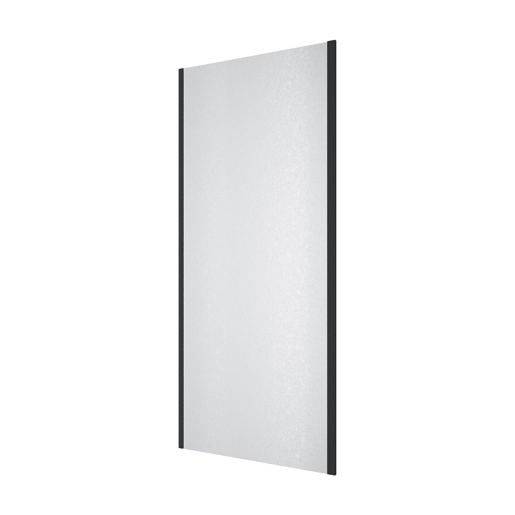 Line Pro Seitenwand 900 mm, Schwarz Matt, Glas 6 mm Grape