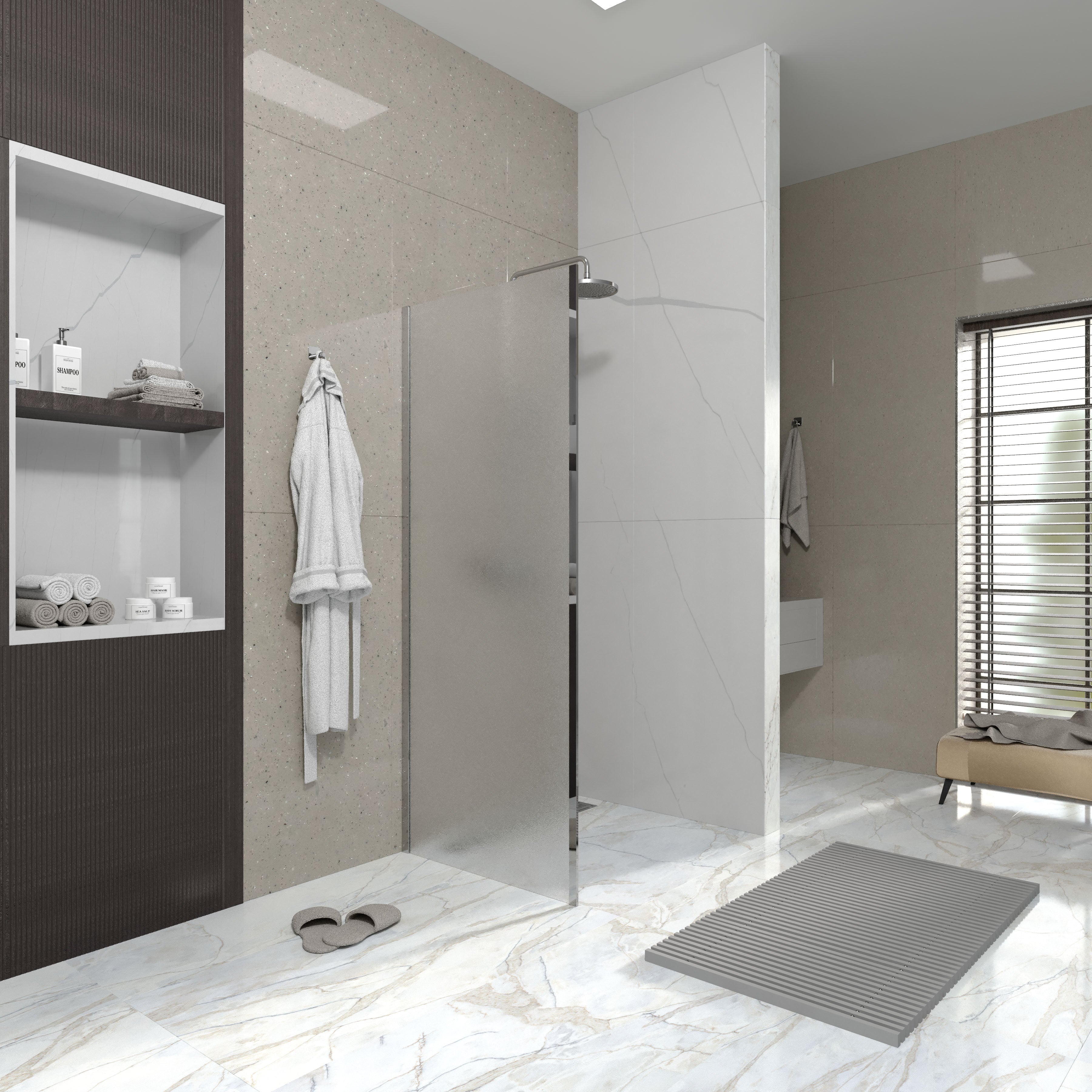 Бічна панель Line Pro 800мм, хром, скло 6мм grape