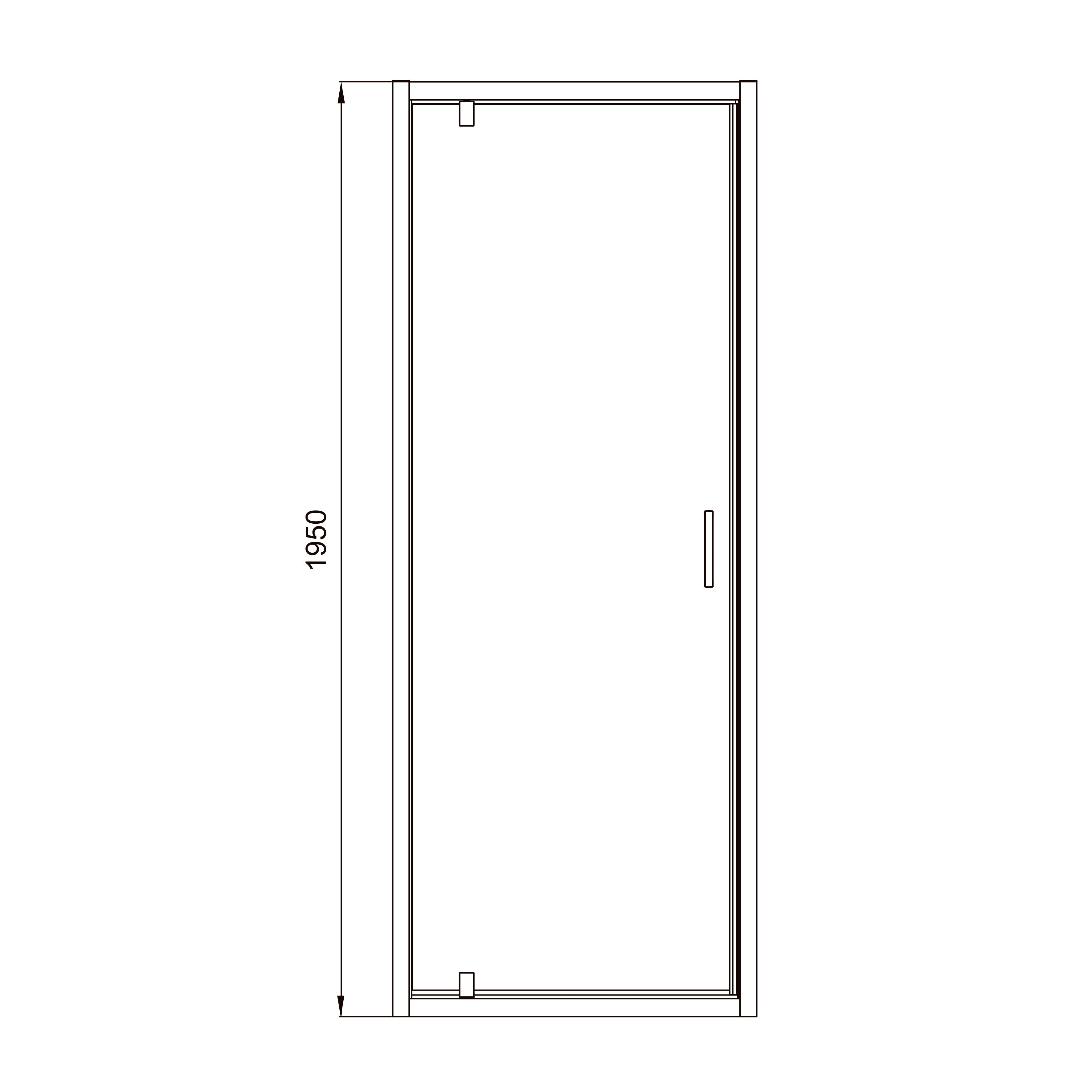 Line Pro hinged shower door, single piece, 800 mm, chrome, 6mm clear glass