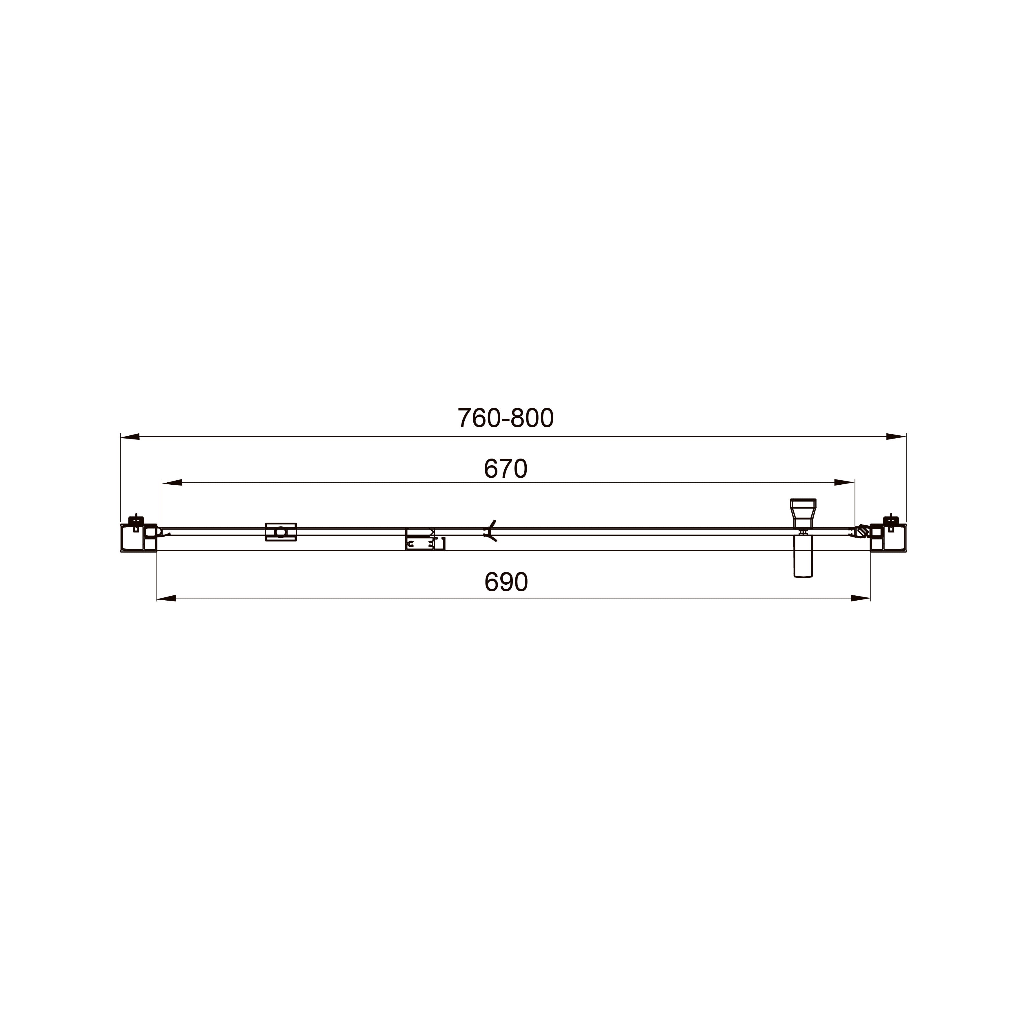 Line Pro Duschtür, einteilig, 800 mm, Chrom, Glas 6 mm Clear