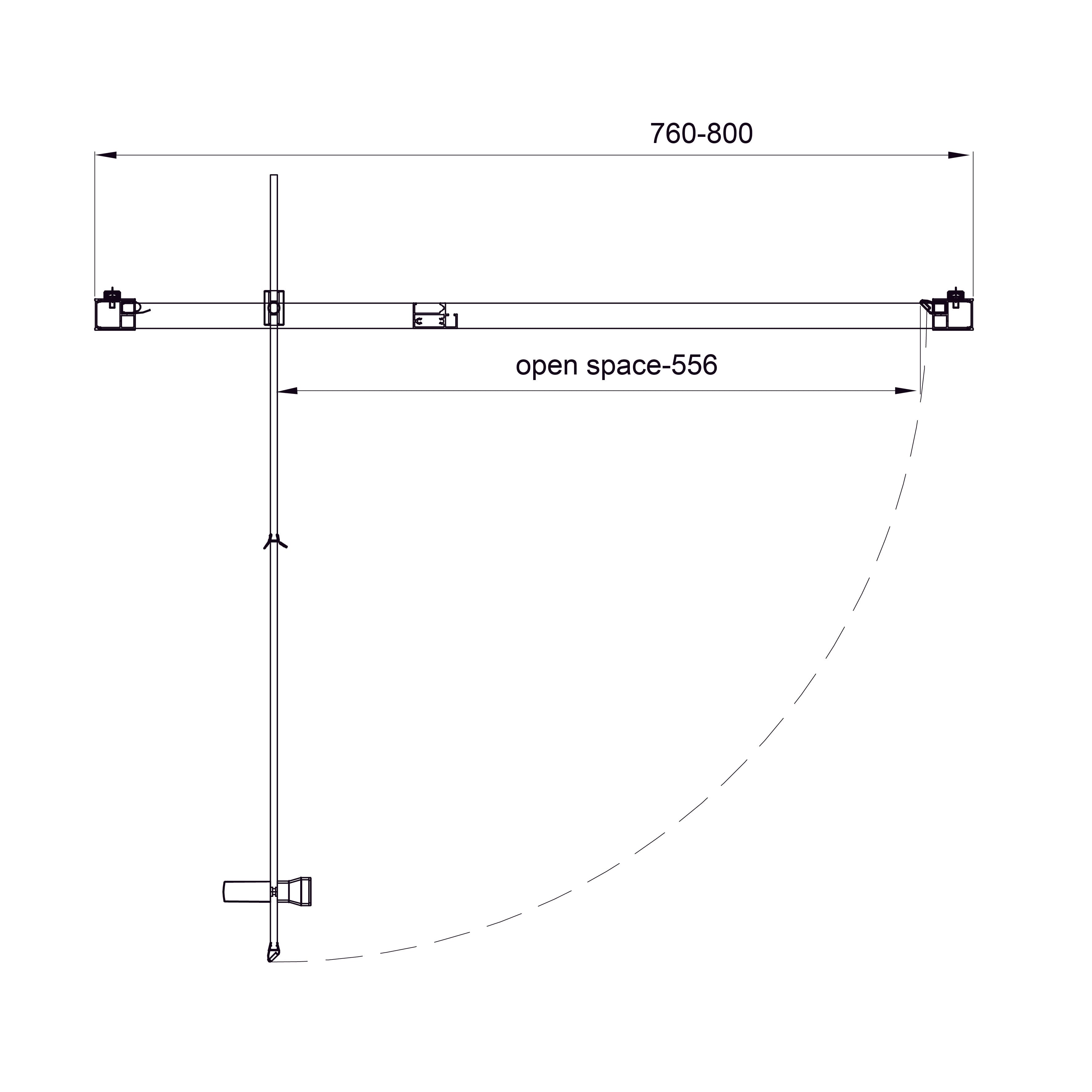 Line Pro Puerta de ducha abatible de un solo panel 800 mm, cromo, cristal clear de 6 mm
