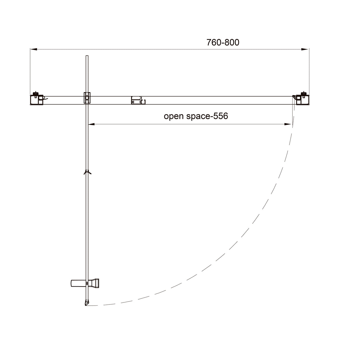 Line Pro Duschtür, einteilig, 800 mm, Chrom, Glas 6 mm Clear