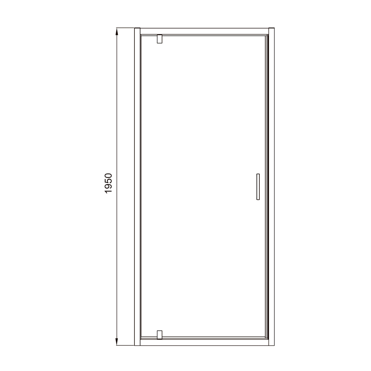 Line Pro hinged shower door, single piece, 900 mm, chrome, 6mm clear glass