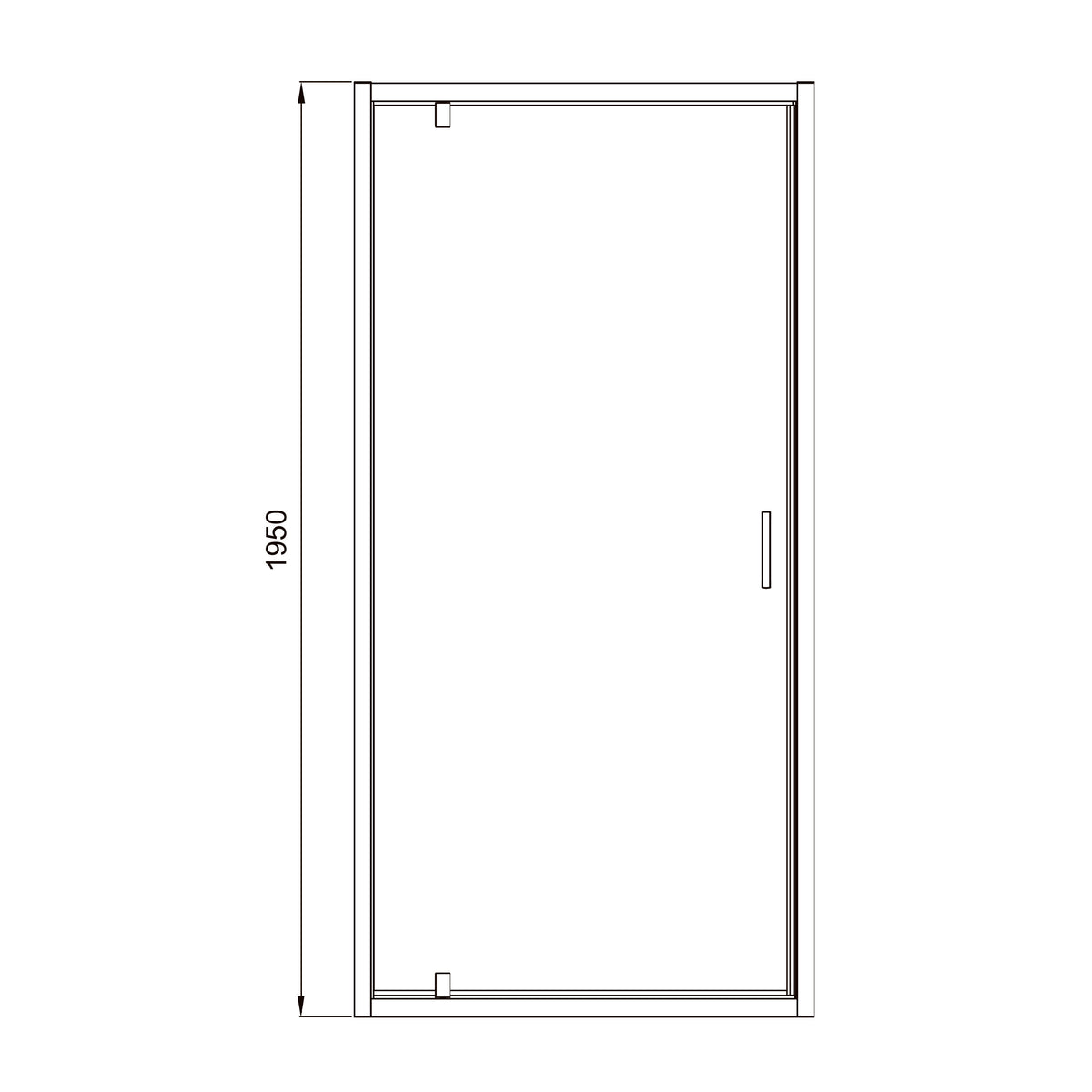 Line Pro hinged shower door, single piece, 1000 mm, chrome, 6mm clear glass