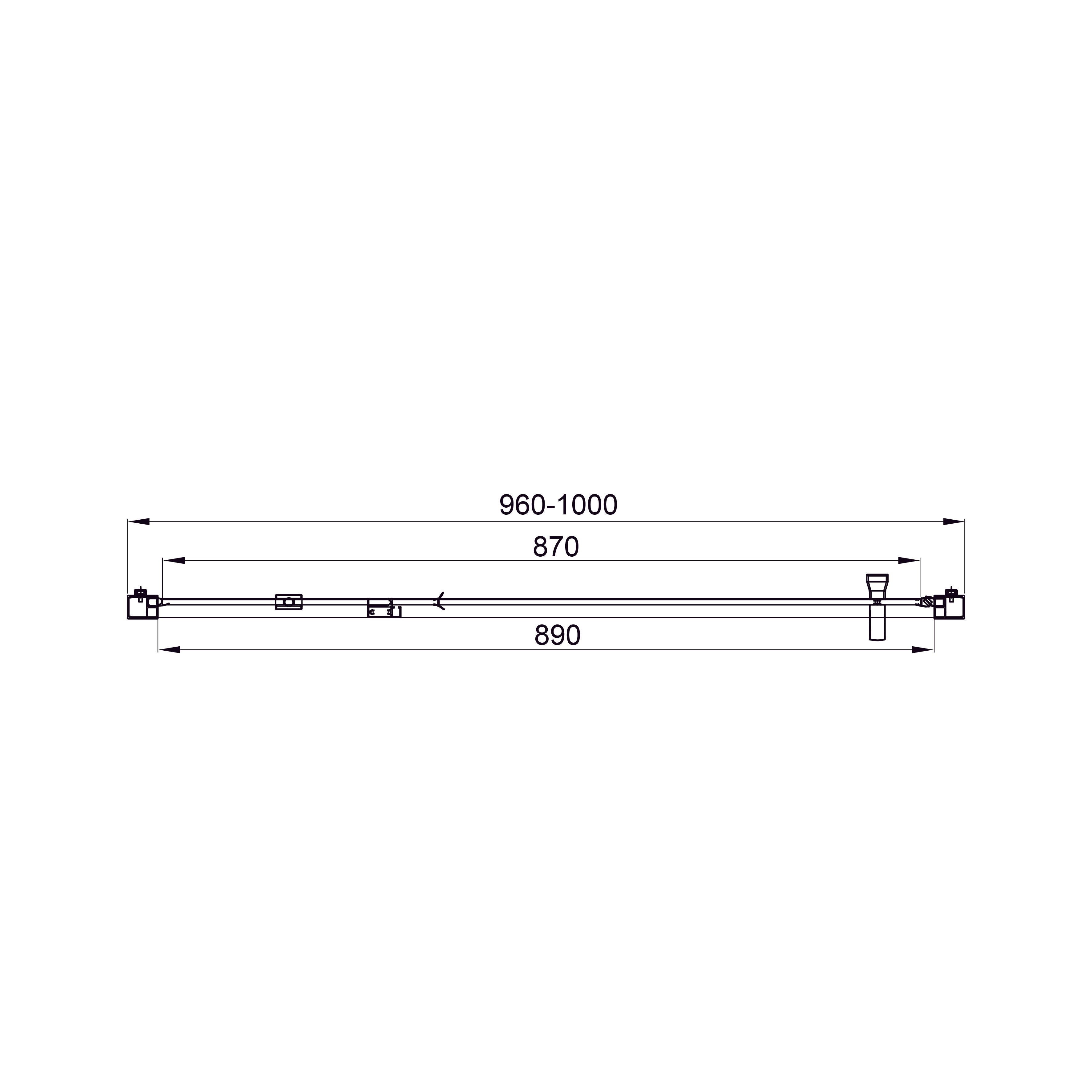 Line Pro Drzwi prysznicowe otwierane, jednoelementowe, 1000 mm, chrom, szkło 6 mm, clear