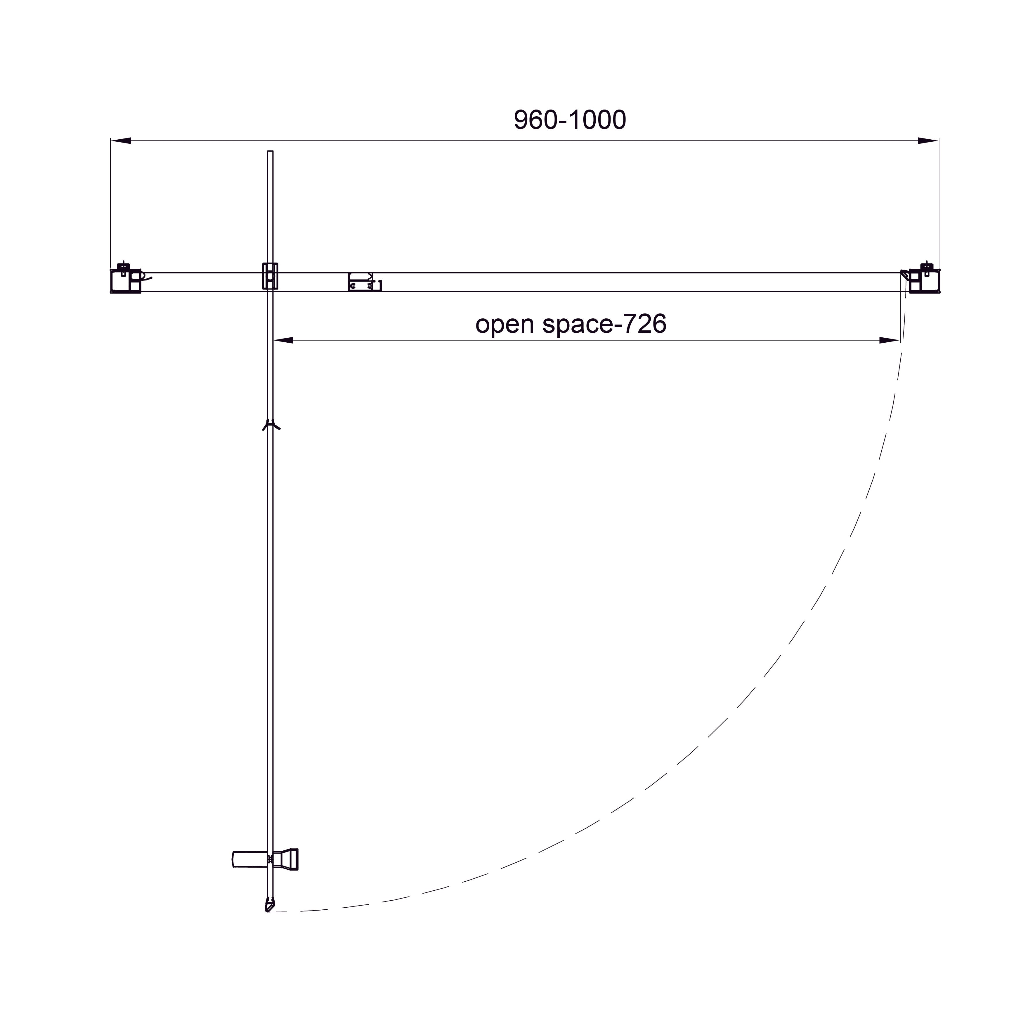 Line Pro Drzwi prysznicowe otwierane, jednoelementowe, 1000 mm, chrom, szkło 6 mm, clear
