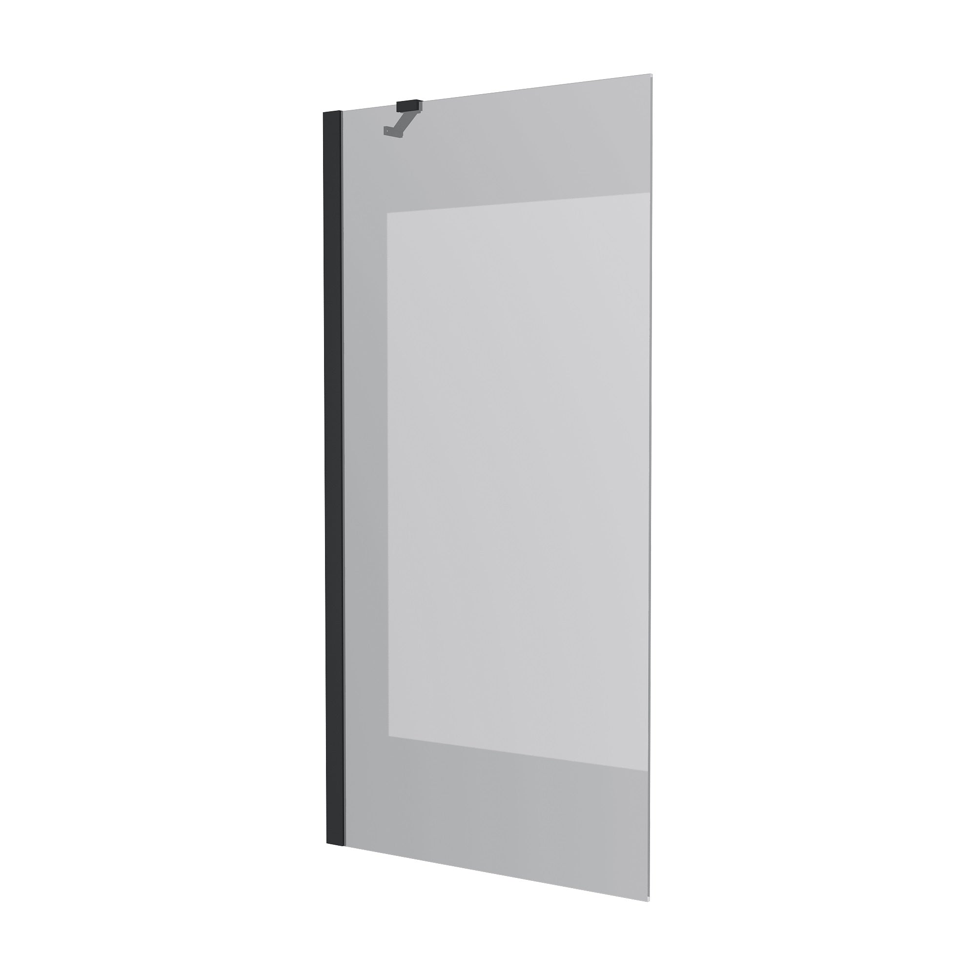 Proxima single-piece bath screen, 800x1500mm, black matt, 8mm clear glass