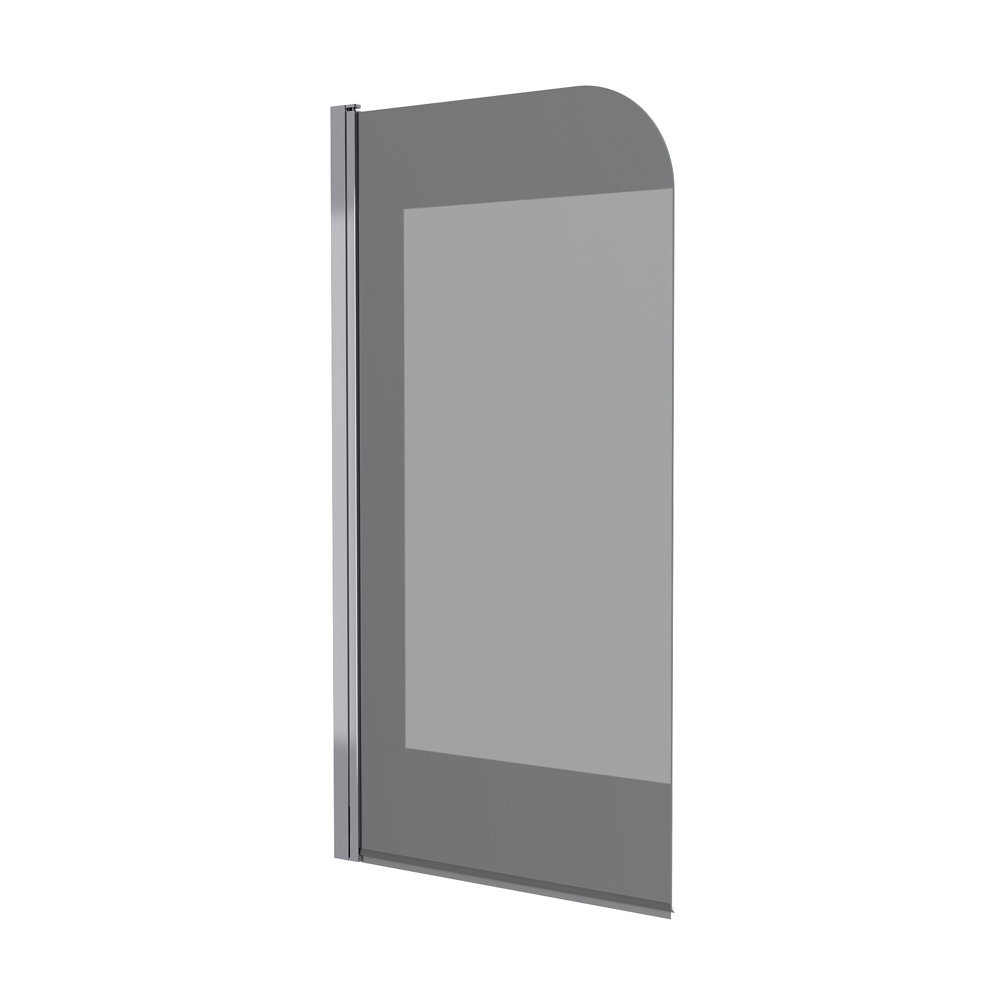 Dakota Mampara de bañera de un solo panel 800×1400 mm, cromo, cristal europe grey de 6 mm