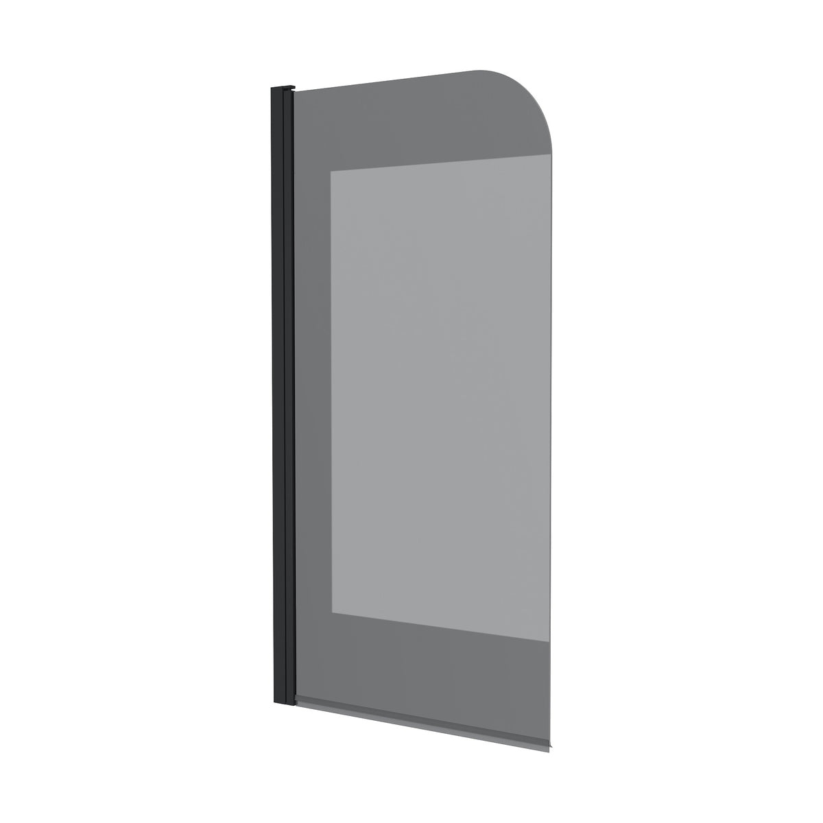 Dakota Mampara de bañera de un solo panel 800×1400 mm, negro mate, cristal europe grey de 6 mm