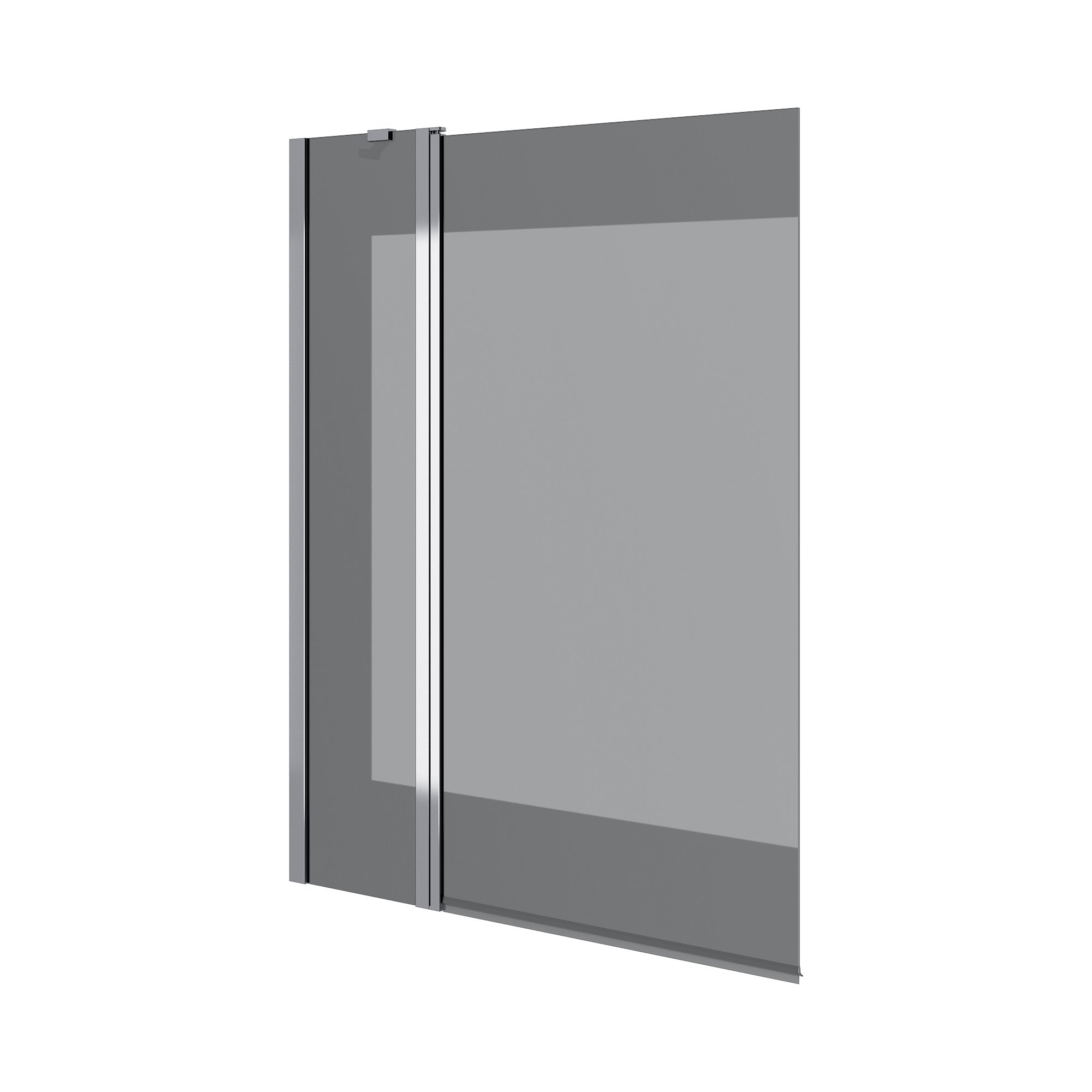 Vanová zástěna dvoudílná Dakota 1100×1400 mm, chrom, sklo 6 mm europe grey