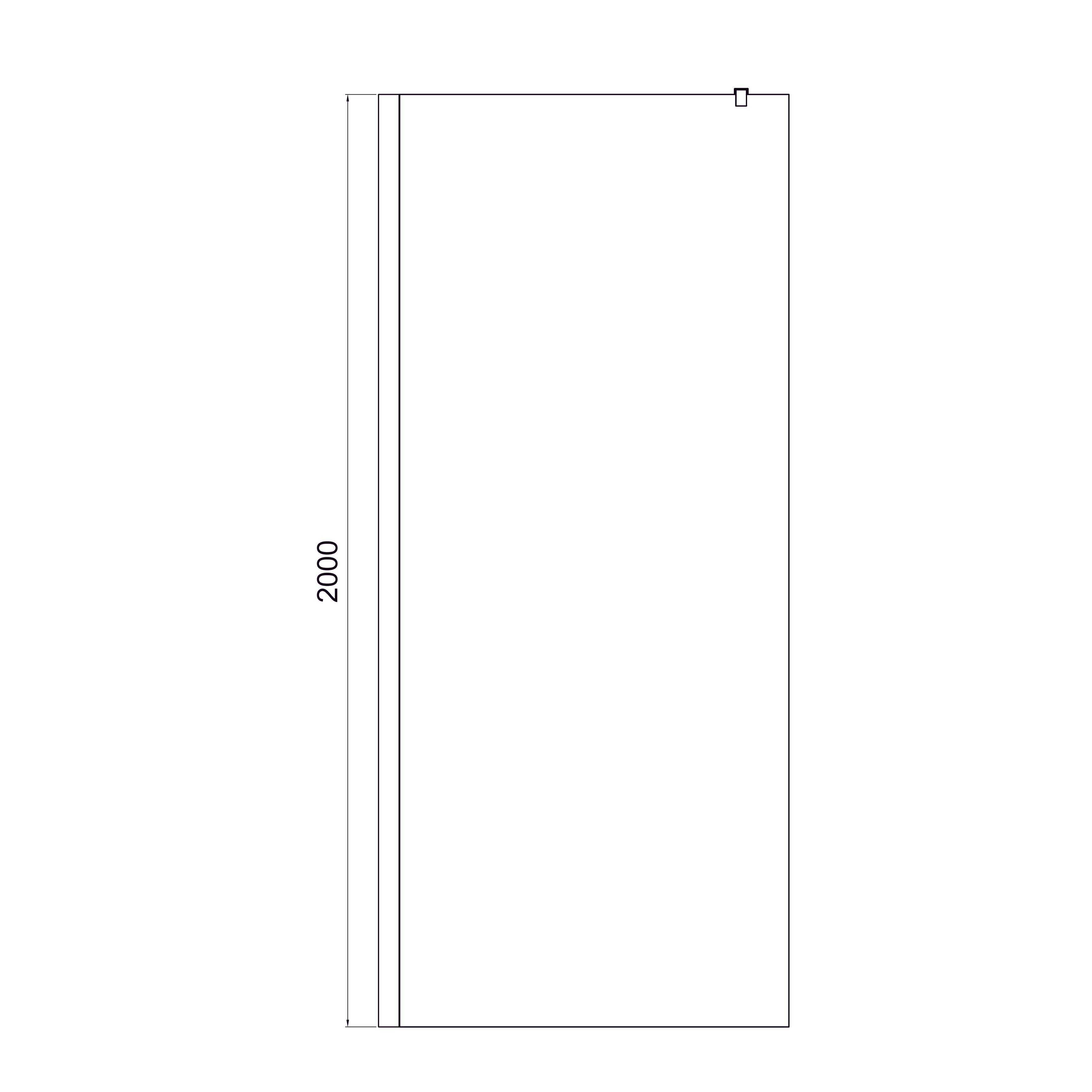 Walk-IN Fixed panel 1200x2000mm, chrome, 8mm clear glass