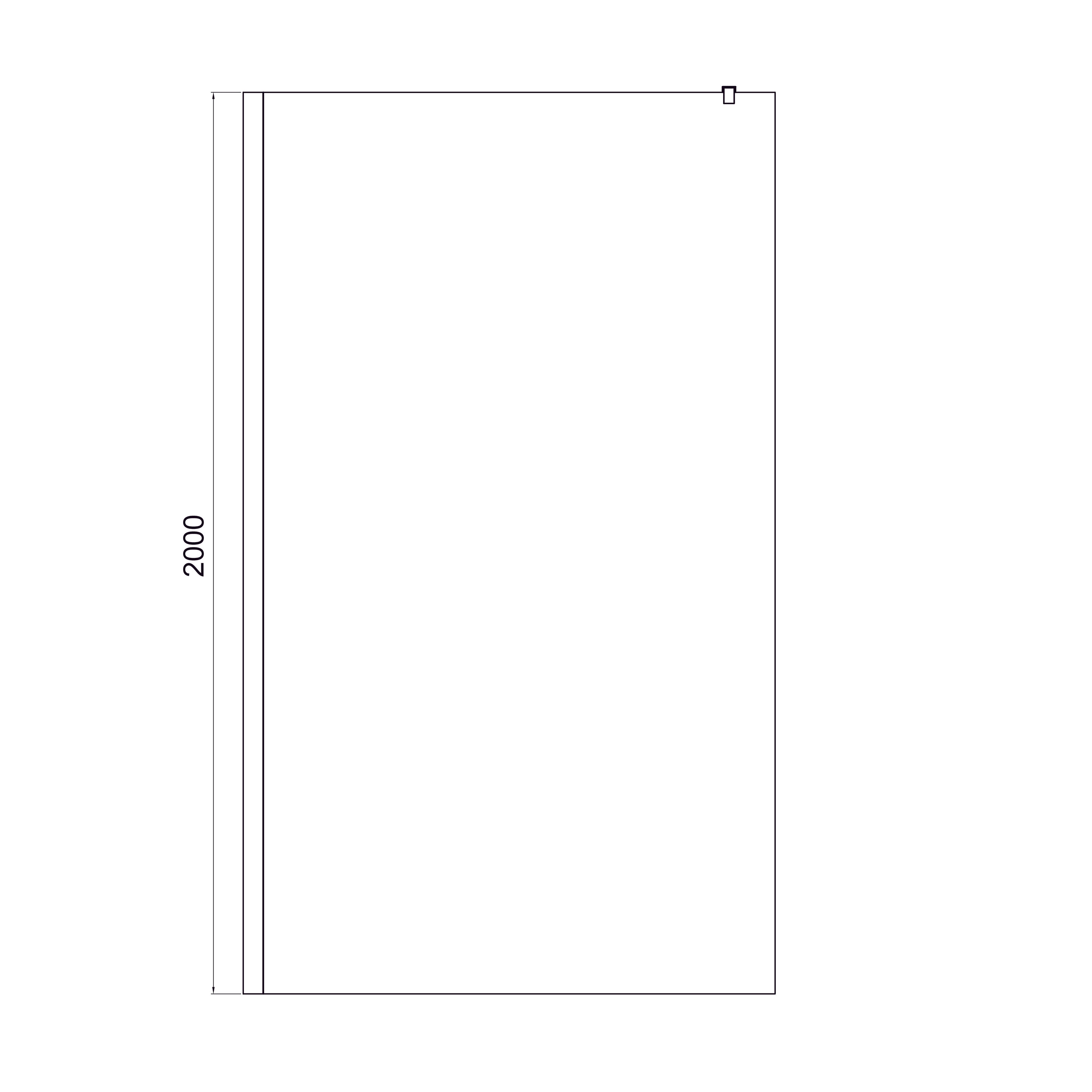 Walk-IN Fixed panel 1200x2000mm, chrome, 8mm clear glass